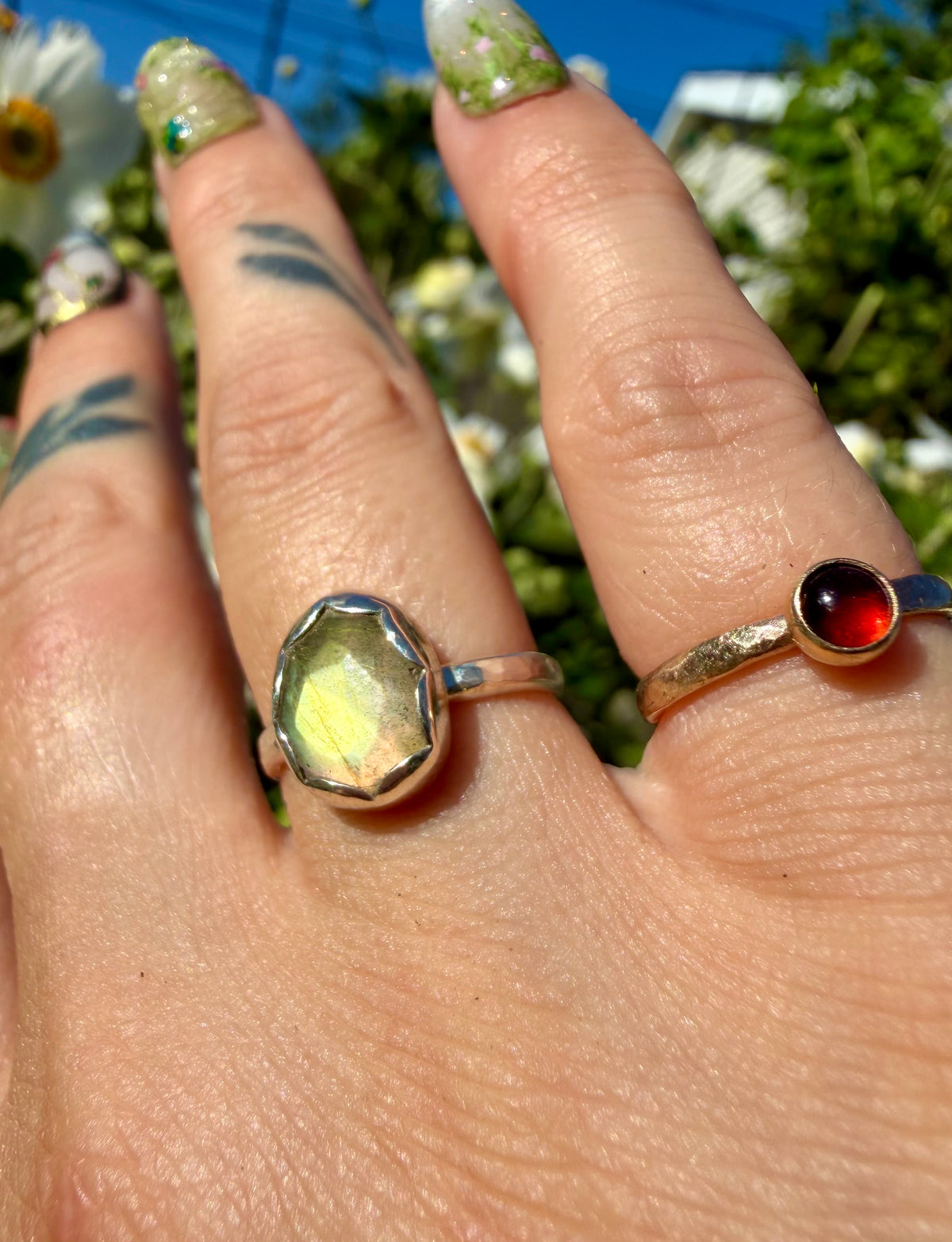 labradorite ring in sterling silver size 5