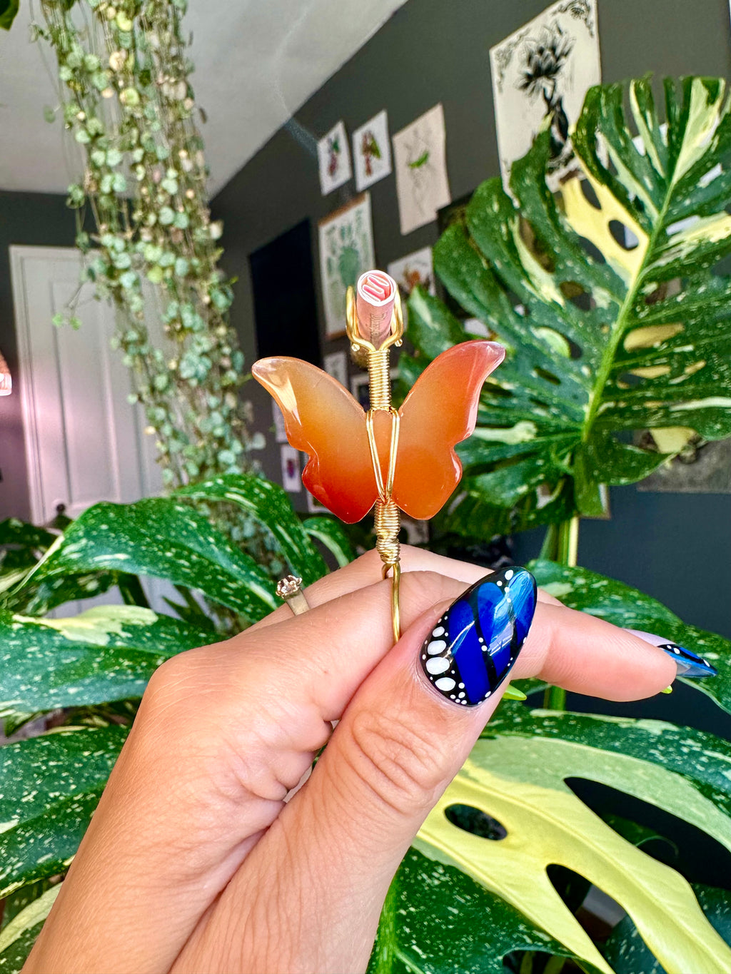 crystal butterfly smoke ring ♡ *handmade for you*