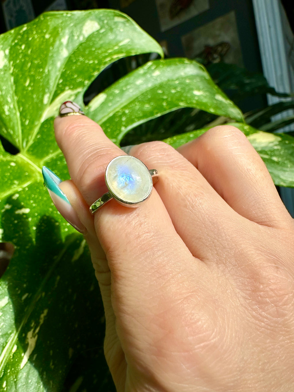 moonstone sterling silver ring size 9