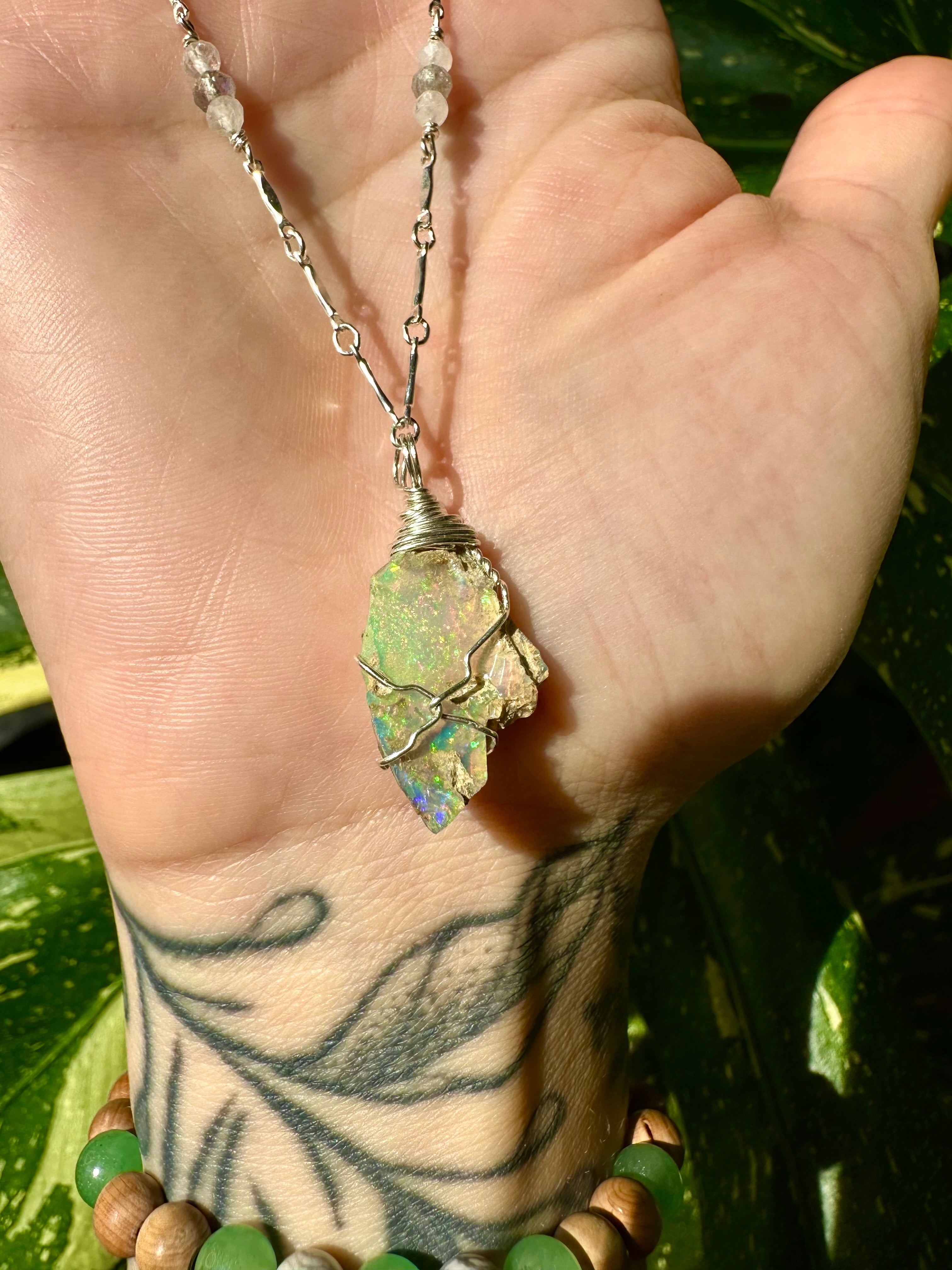 ♡one of one♡ raw opal necklace in sterling silver *