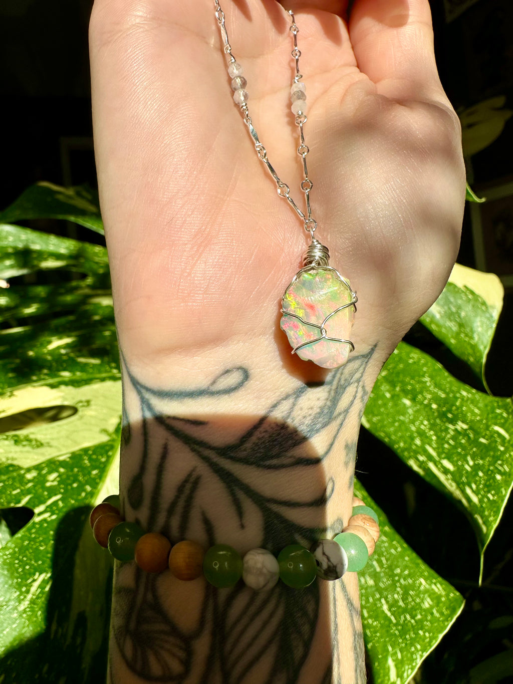 ♡one of one♡ raw opal necklace in sterling silver ***