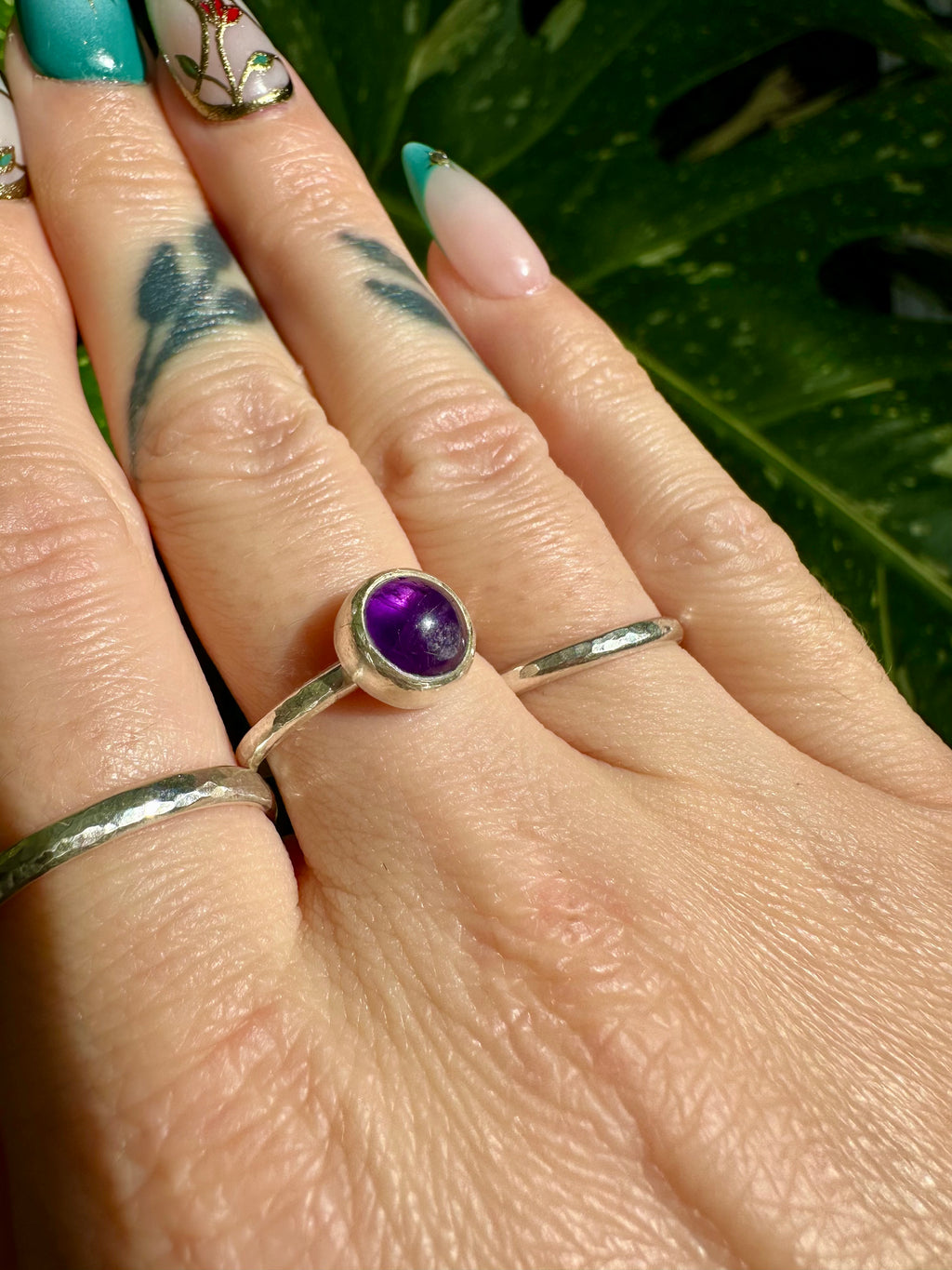 amethyst sterling silver ring size 6.5