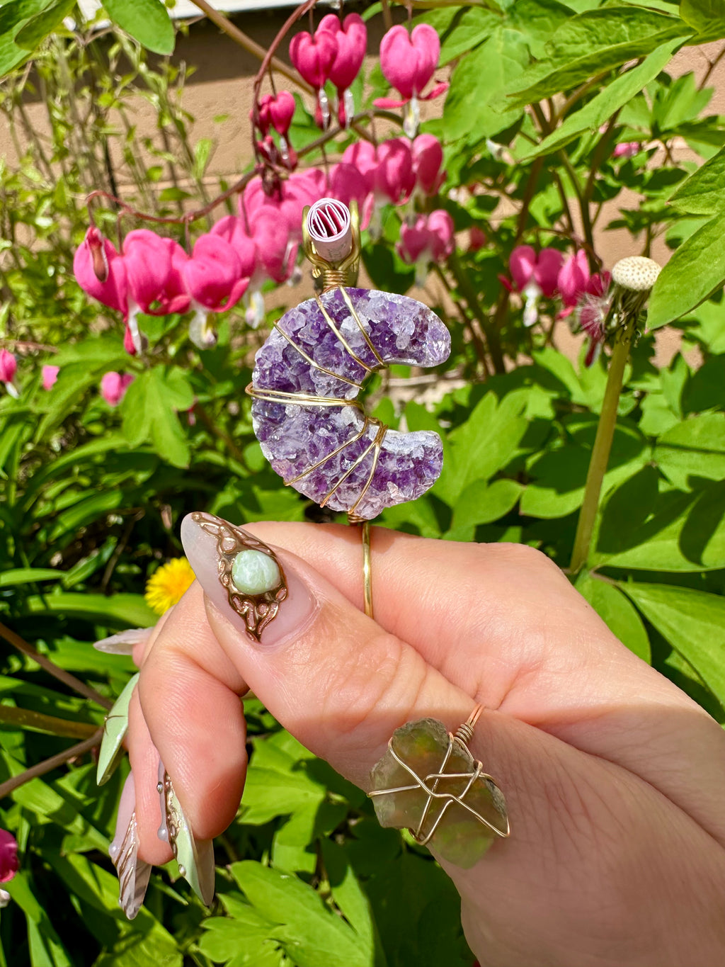 amethyst crystal moon smoke ring ♡