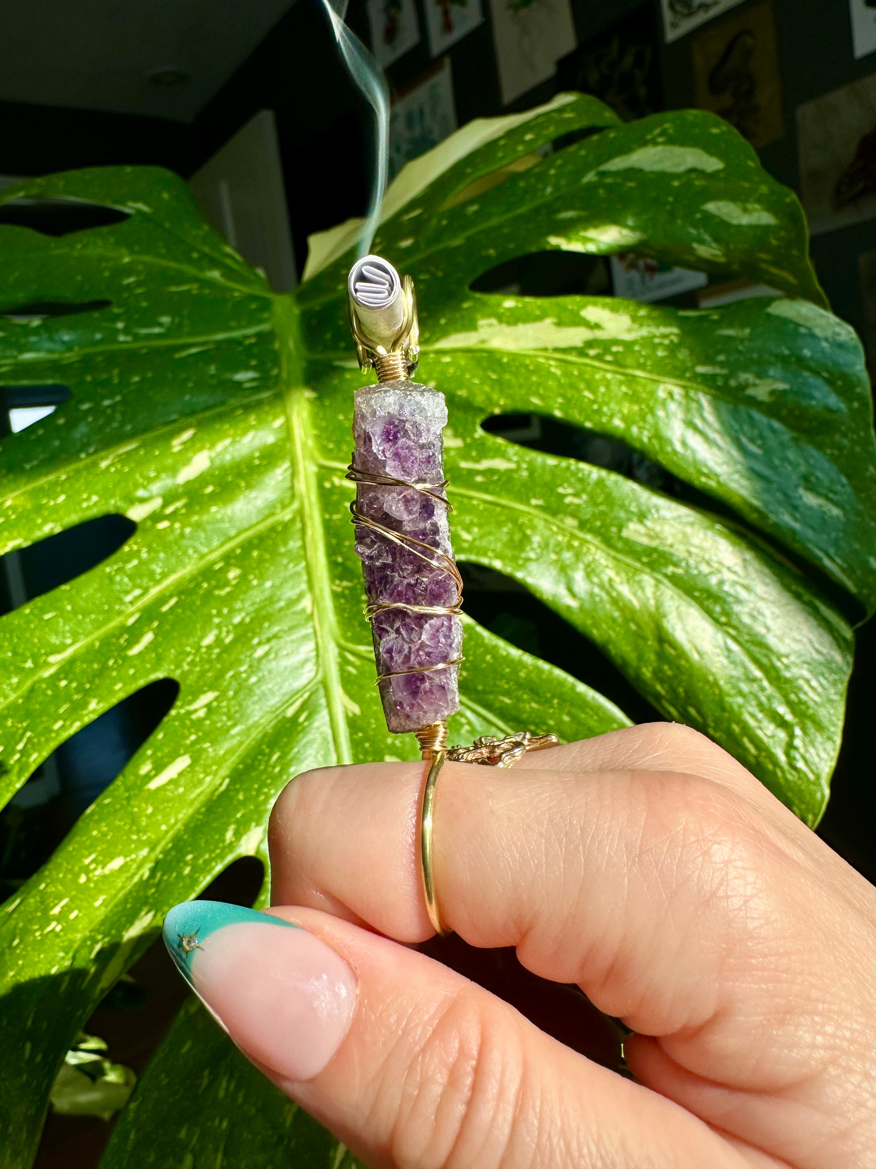 raw amethyst smoke ring ♡ deep purple