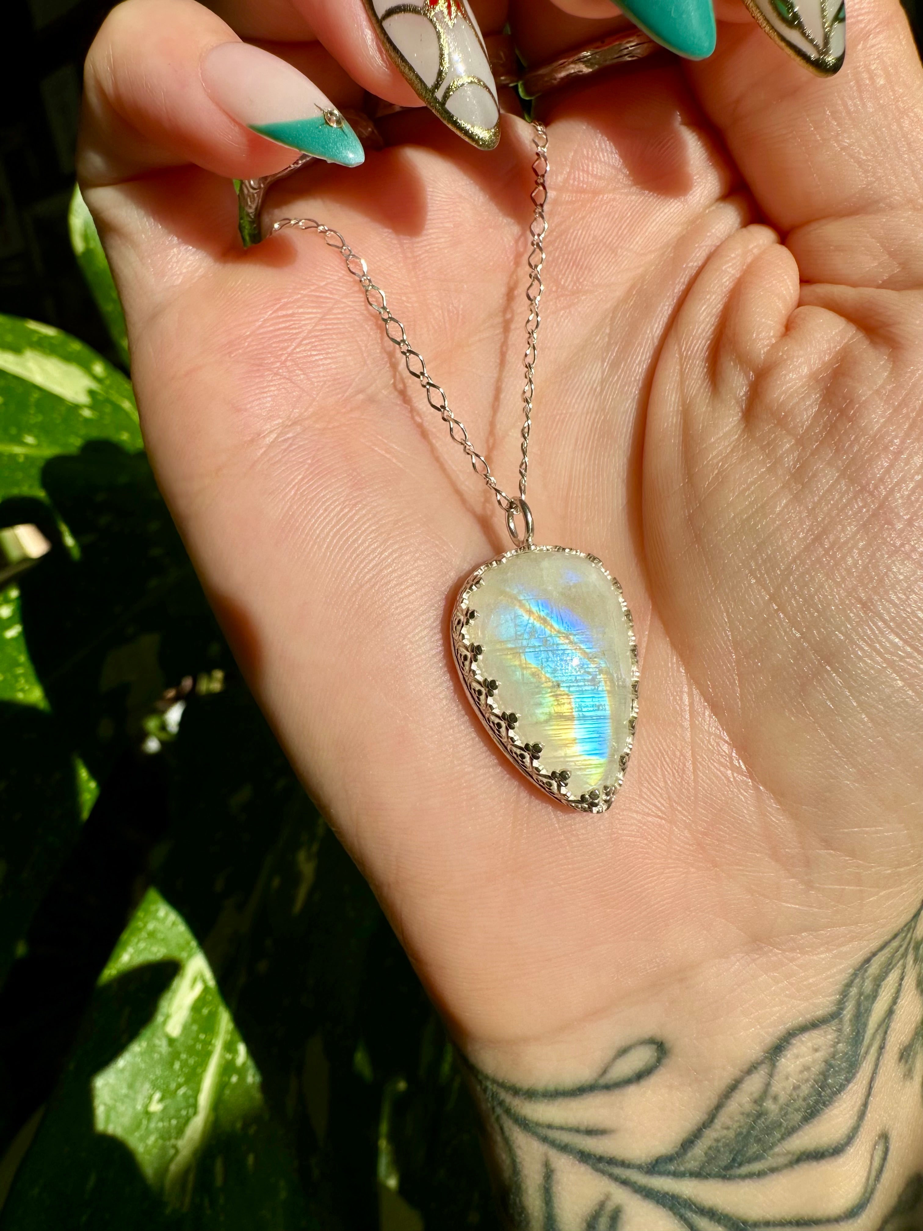 moonstone sterling silver necklace