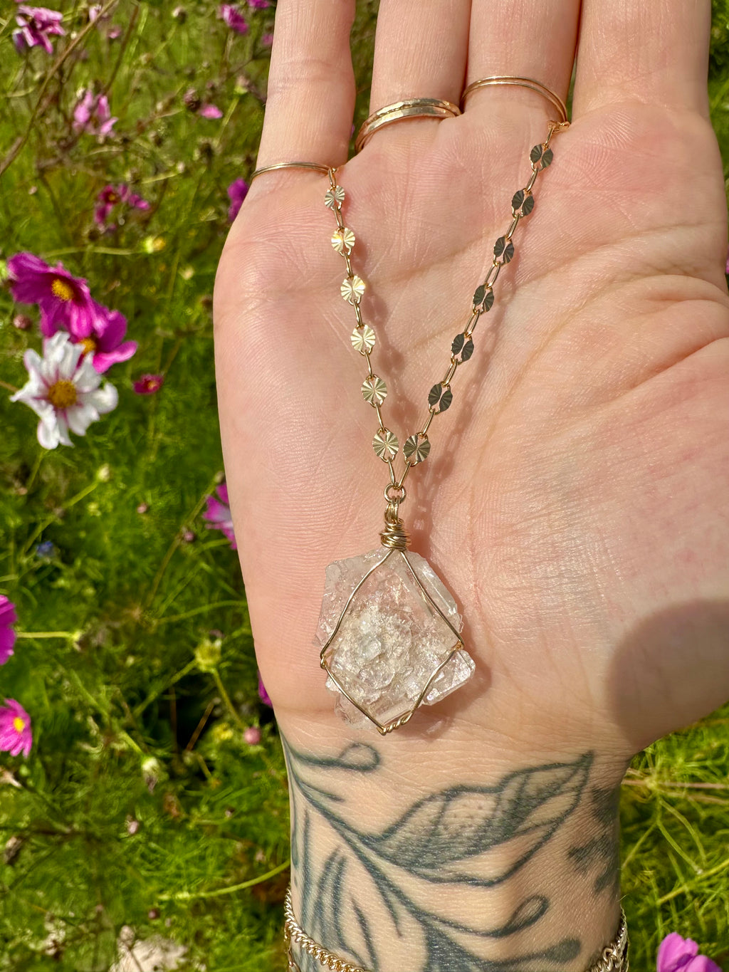 *one of one* raw quartz necklace 14k gold fill