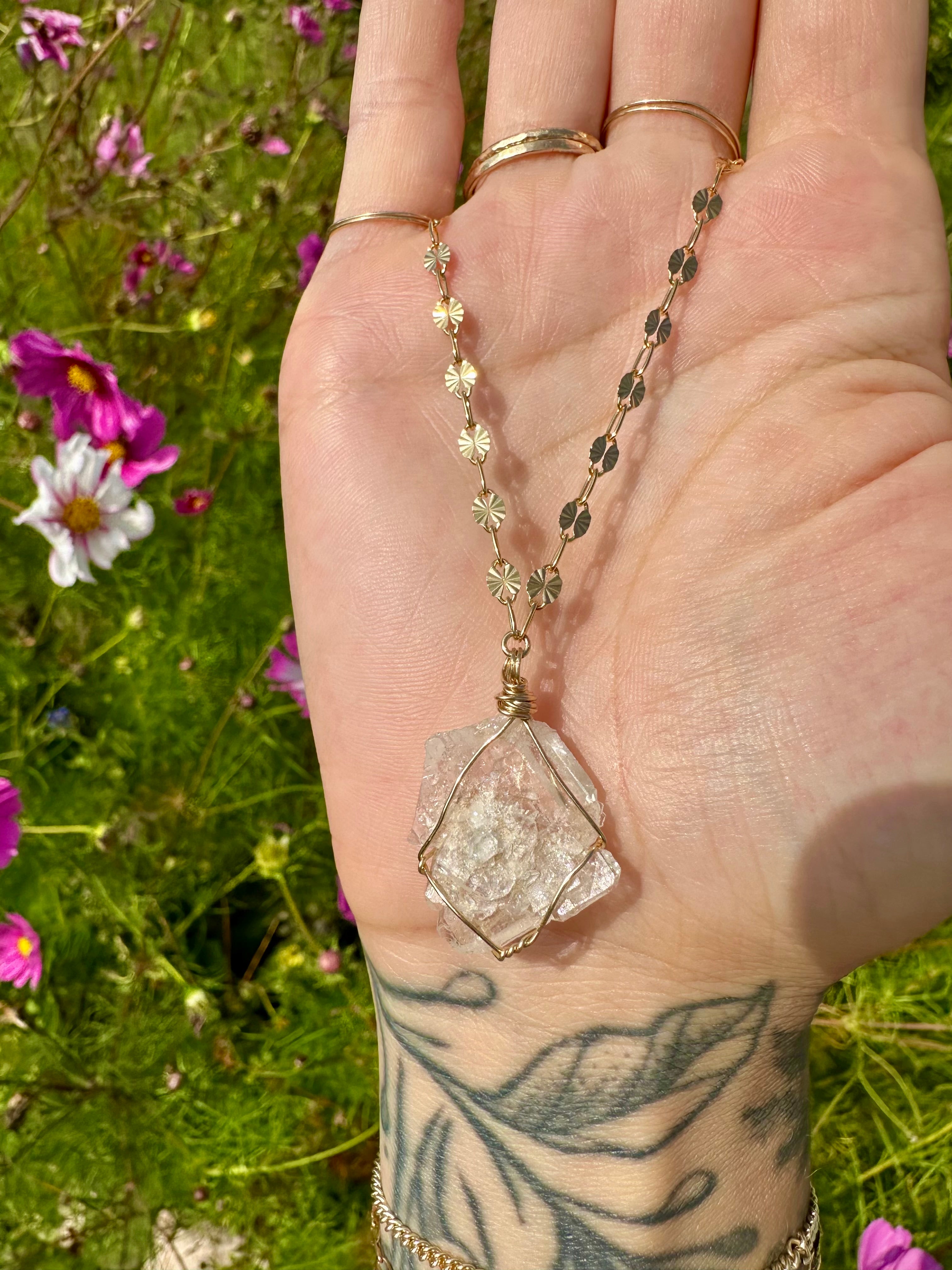 *one of one* raw quartz necklace 14k gold fill