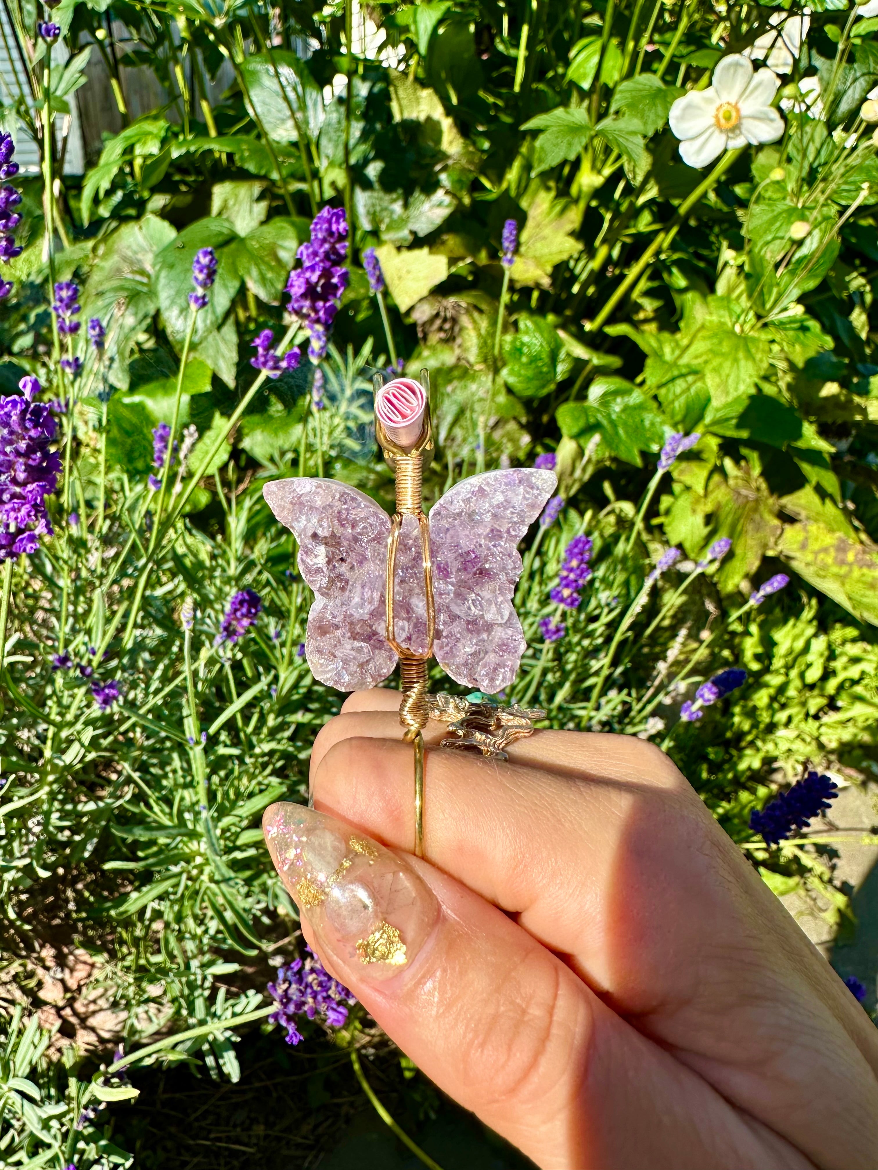 crystal butterfly smoke ring ♡ *handmade for you*