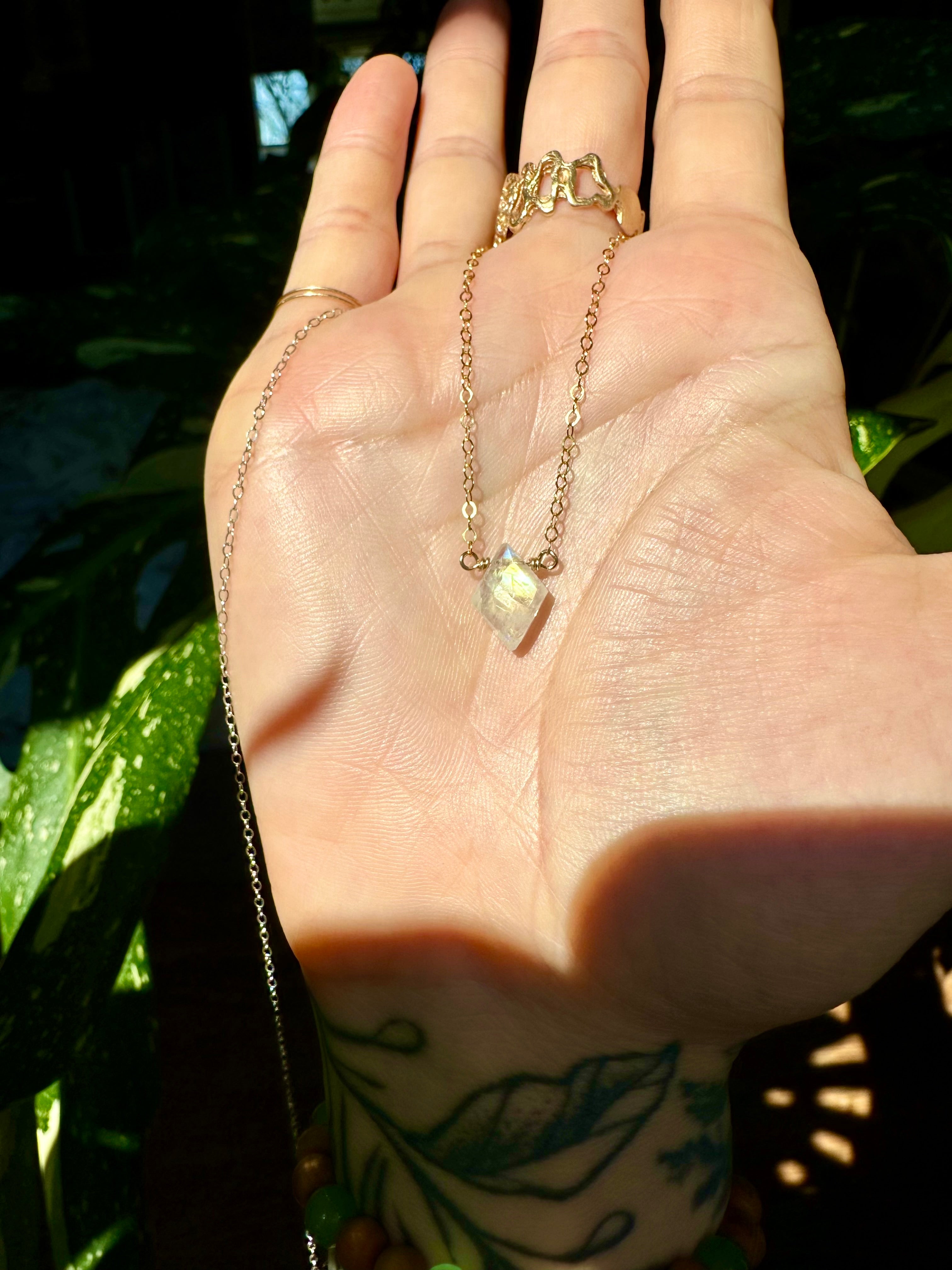 lil moonstone necklace ♡ made for you in sterling silver or gold