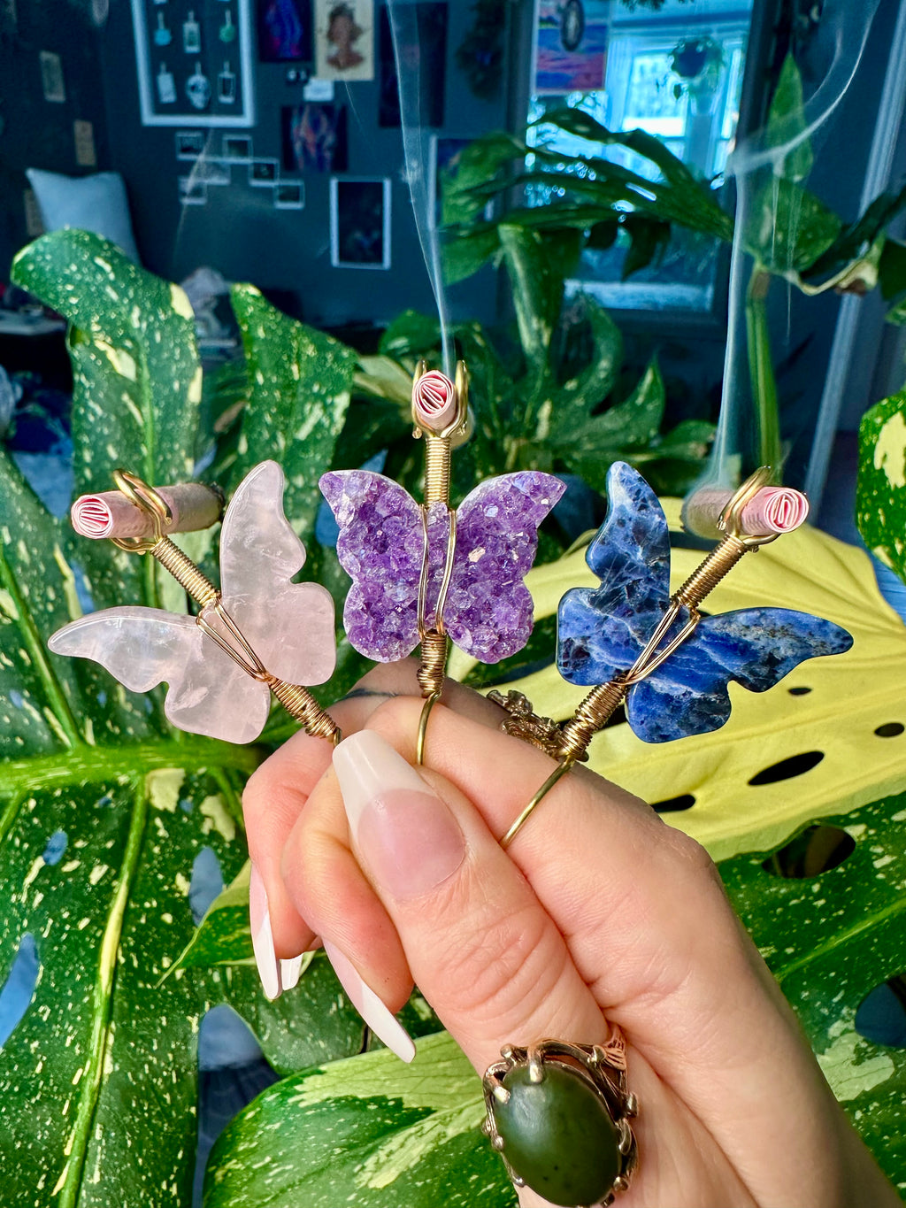 crystal butterfly smoke ring ♡ *handmade for you*