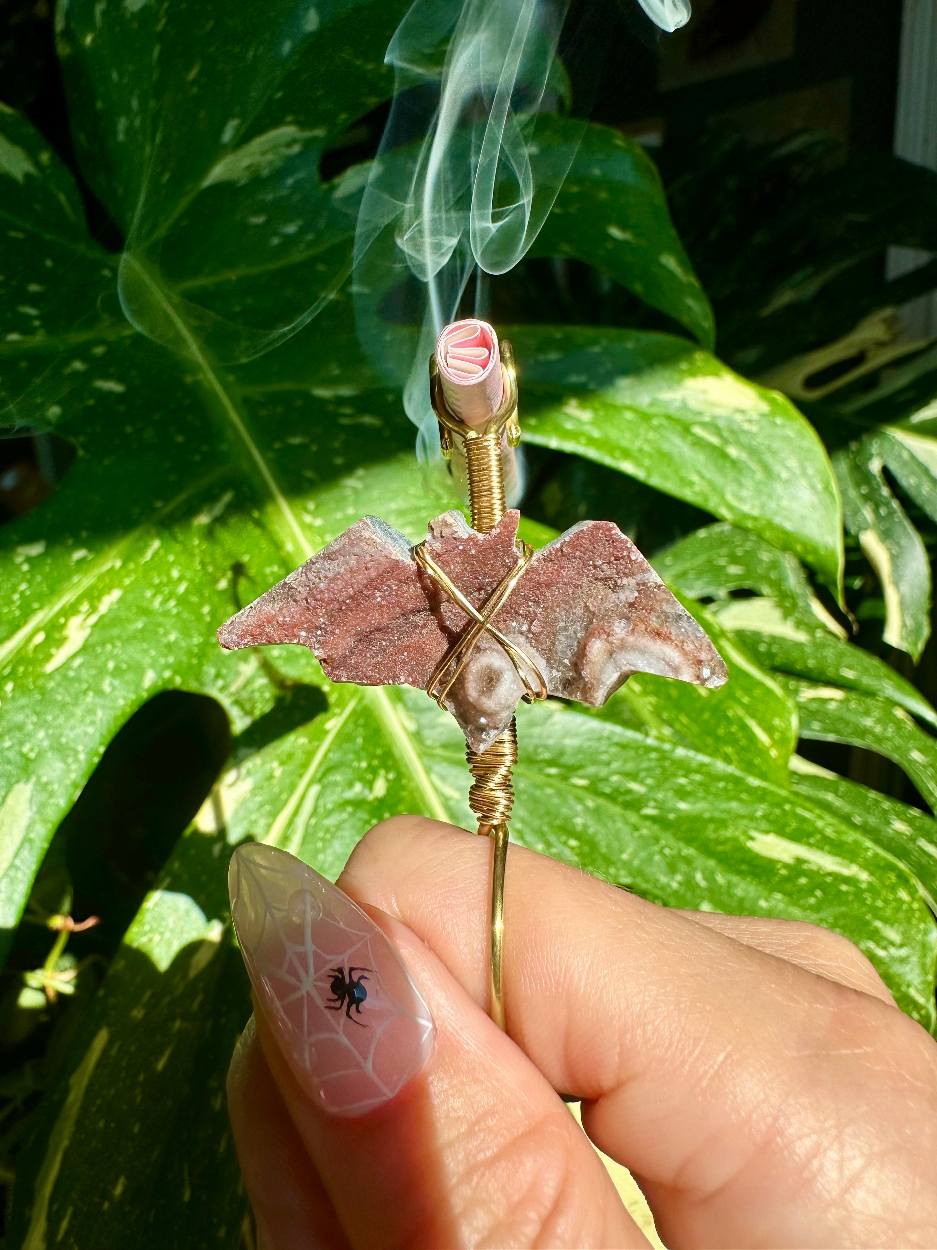 red chalcedony bat smoke ring ♡