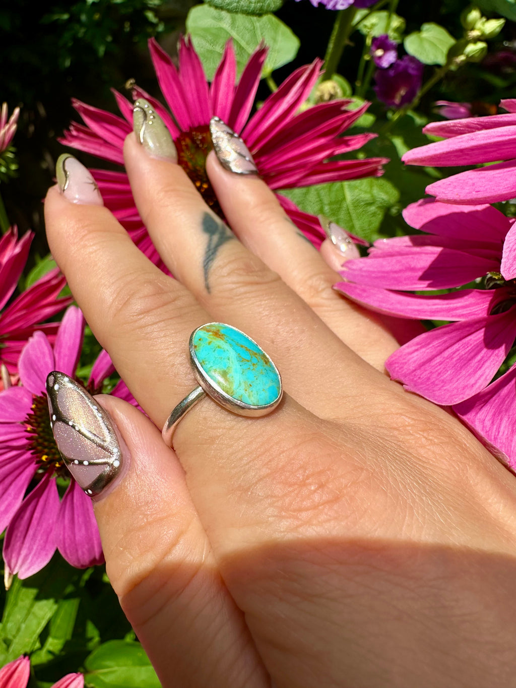 sterling silver turquoise ring ♡ handmade for you in your size ♡