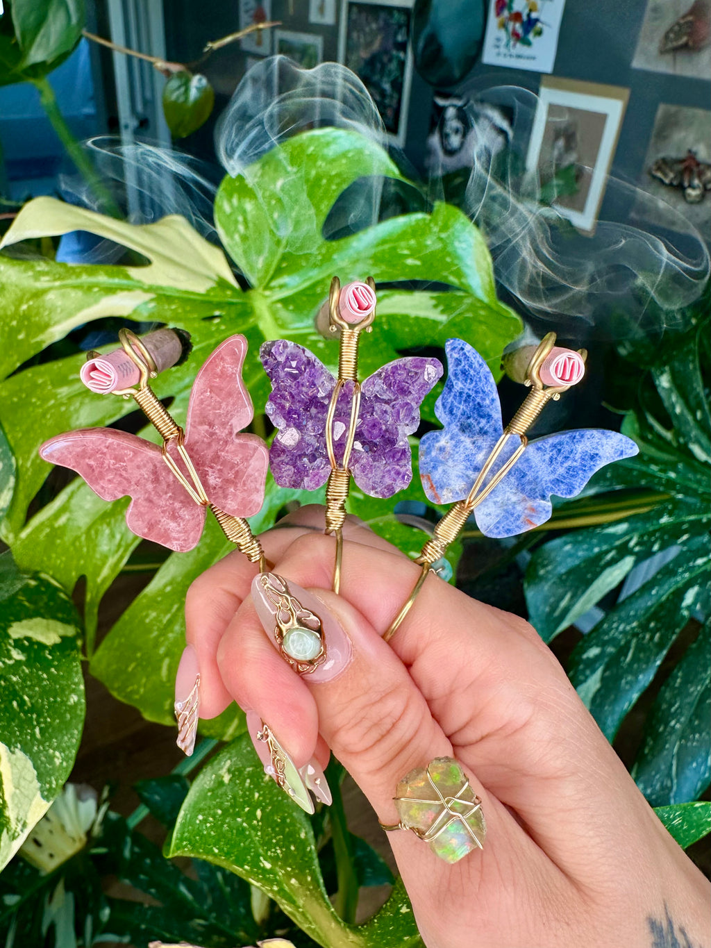 crystal butterfly smoke ring ♡ *handmade for you*