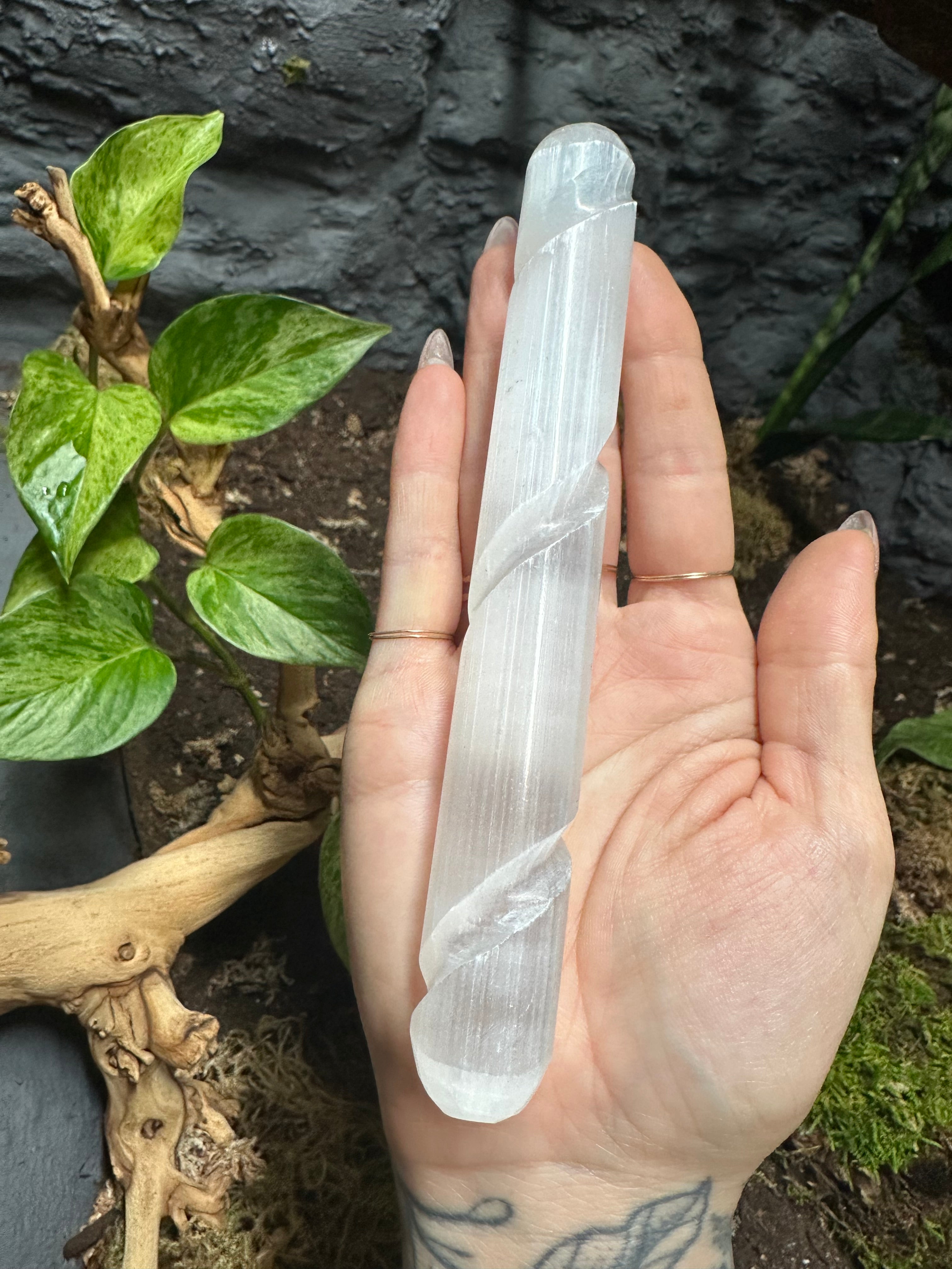 satin spar selenite wand