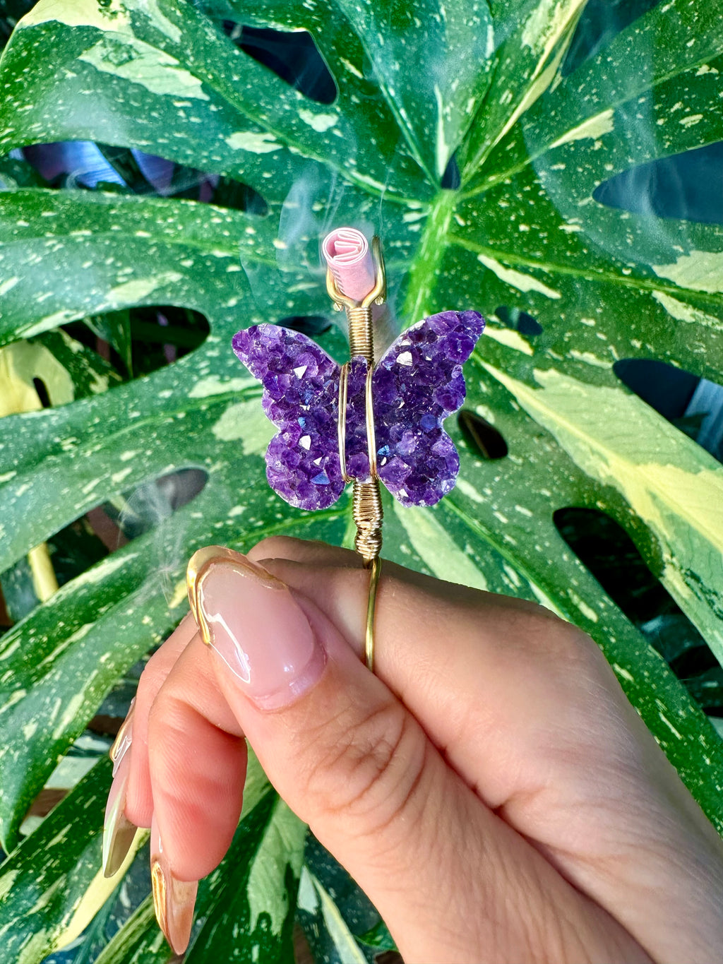 crystal butterfly smoke ring ♡ *handmade for you*