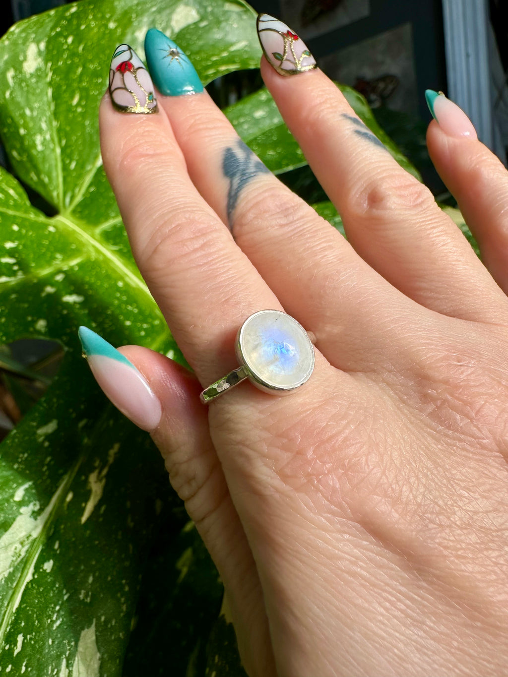 moonstone sterling silver ring size 9