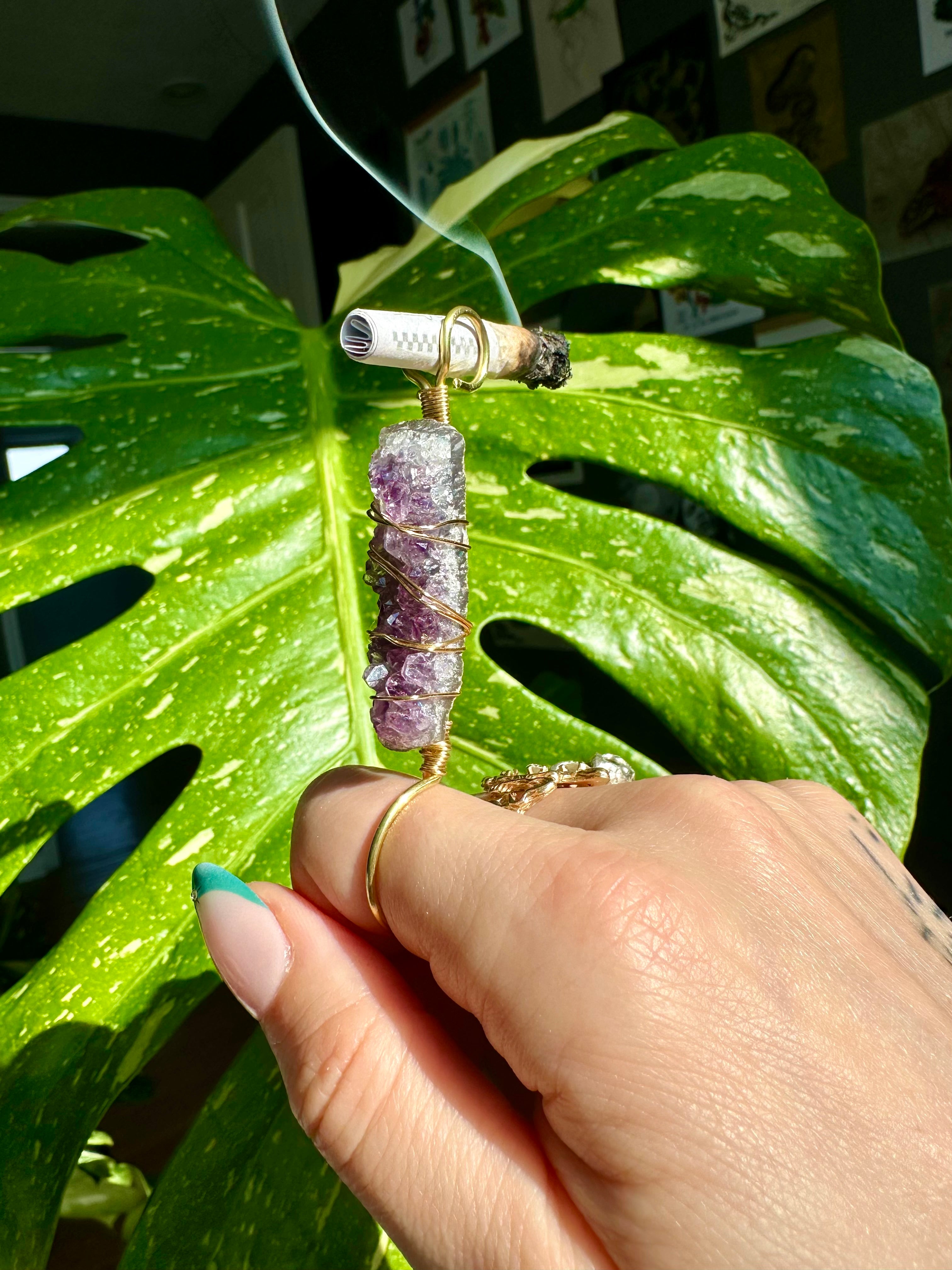 raw amethyst smoke ring ♡ deep purple