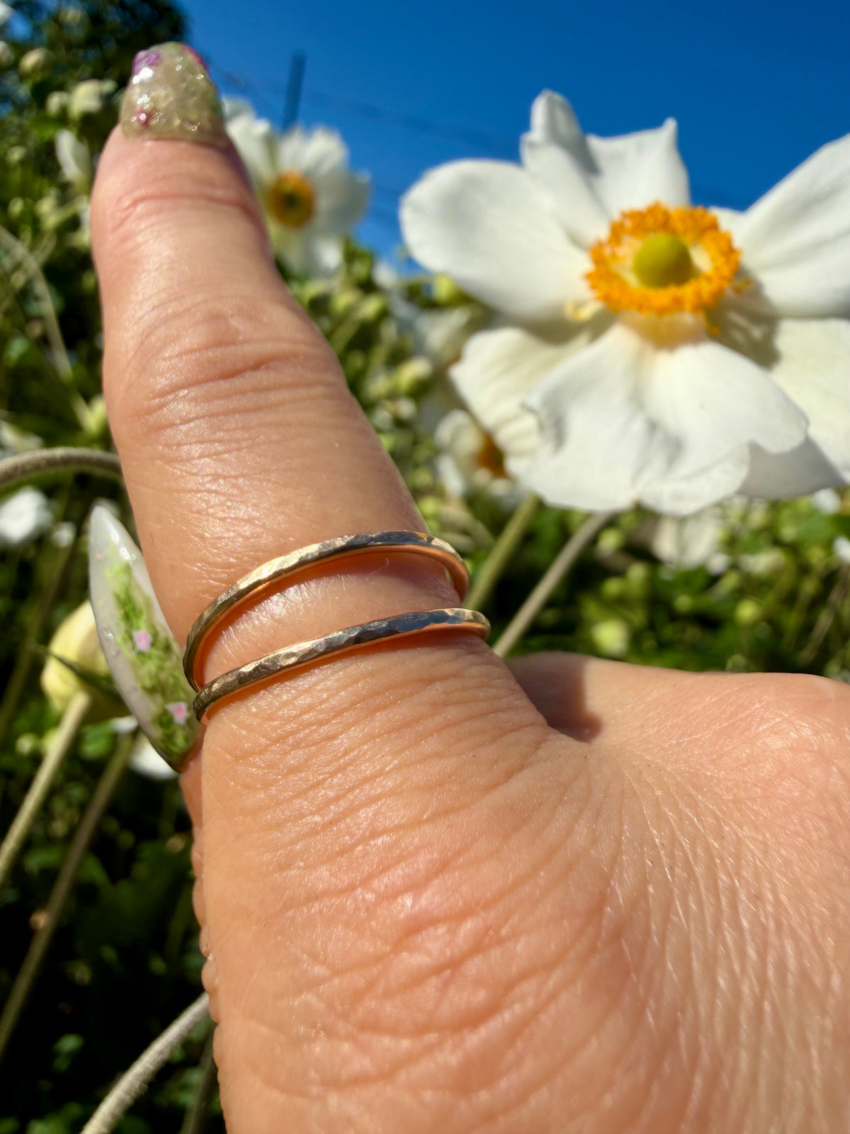 double band ring in sterling silver or 14k gold fill ♡ custom made for you in your size