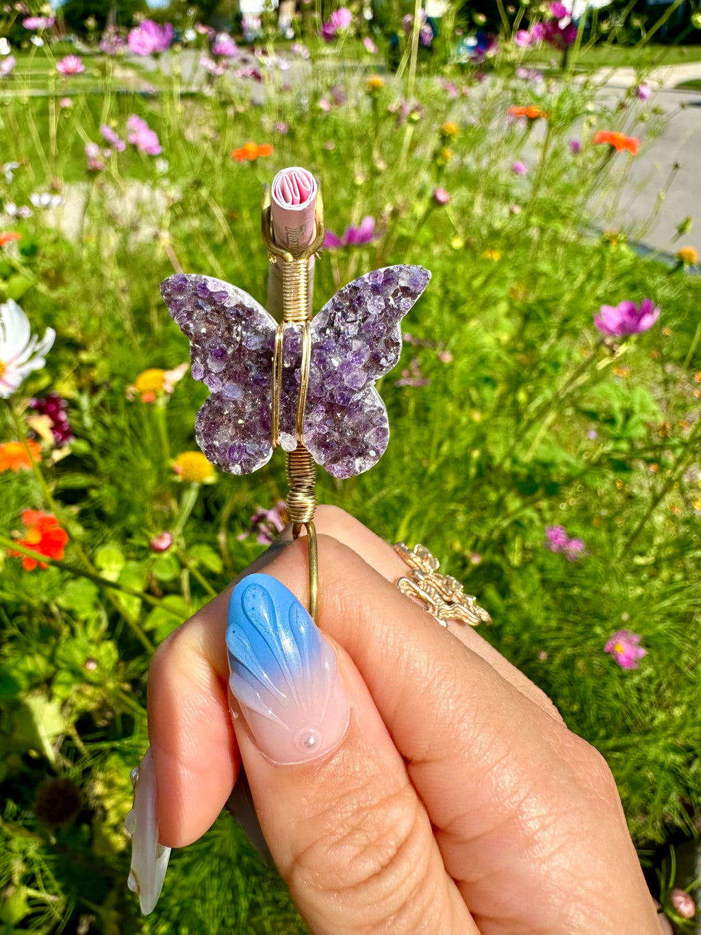 crystal butterfly smoke ring ♡ *handmade for you*