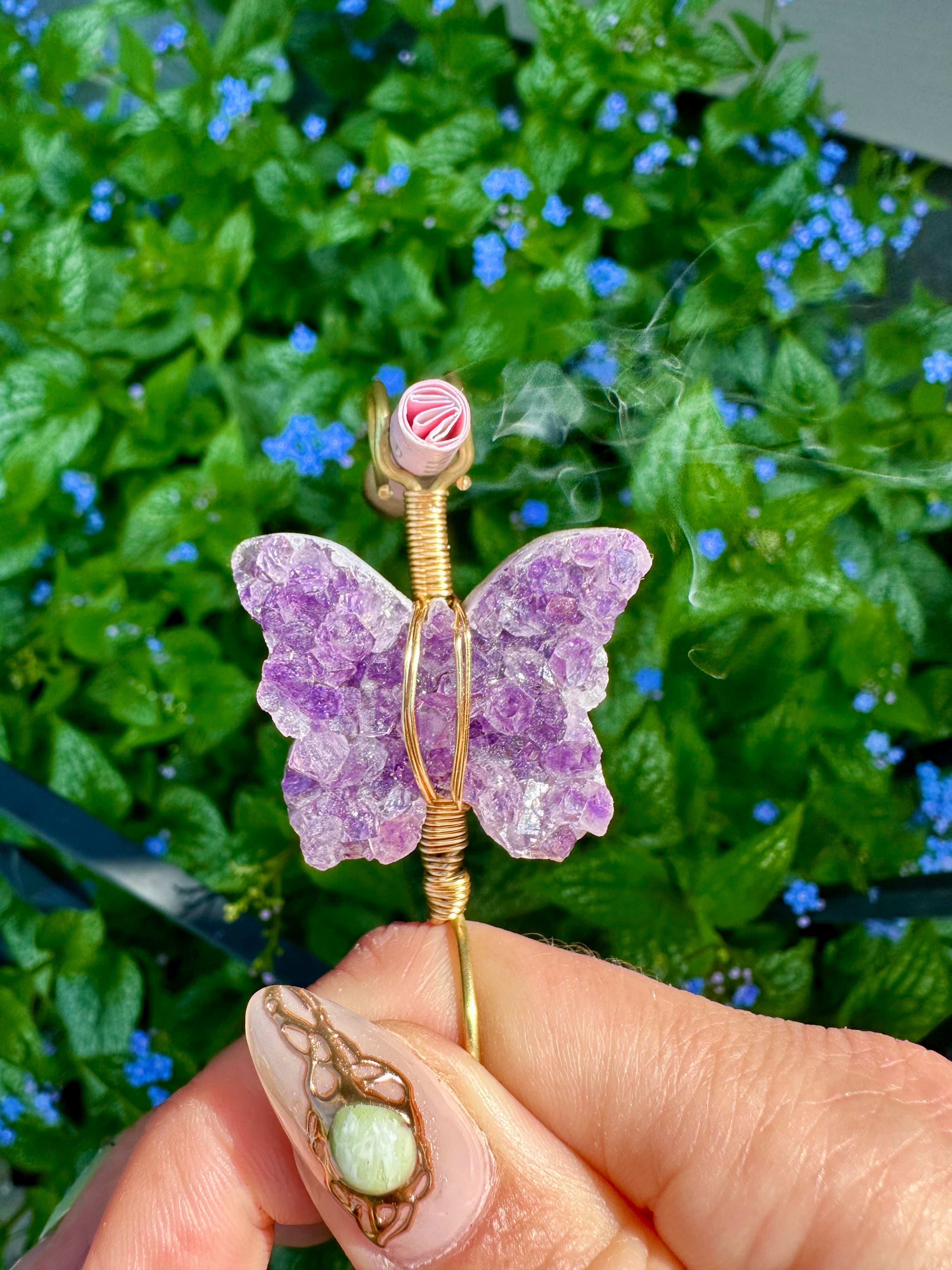 crystal butterfly smoke ring ♡ *handmade for you*