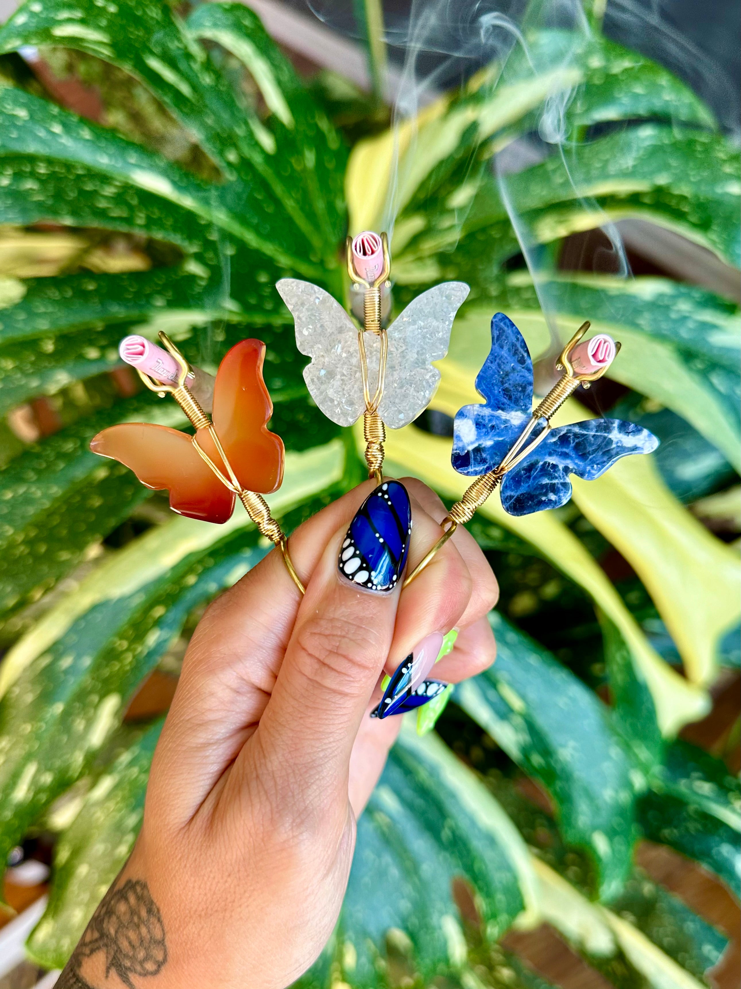 crystal butterfly smoke ring ♡ *handmade for you*