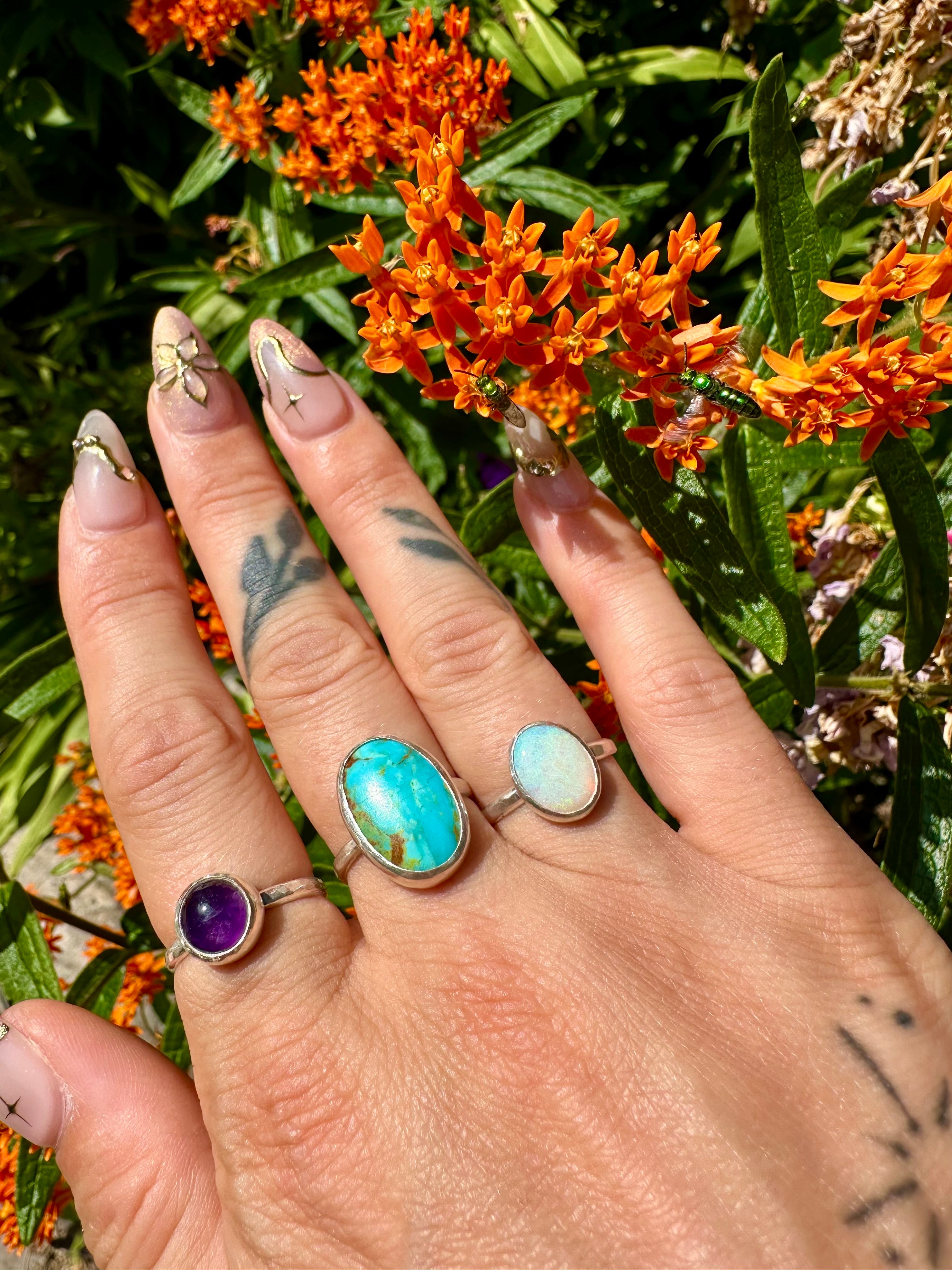 sterling silver turquoise ring- handmade for you in your size