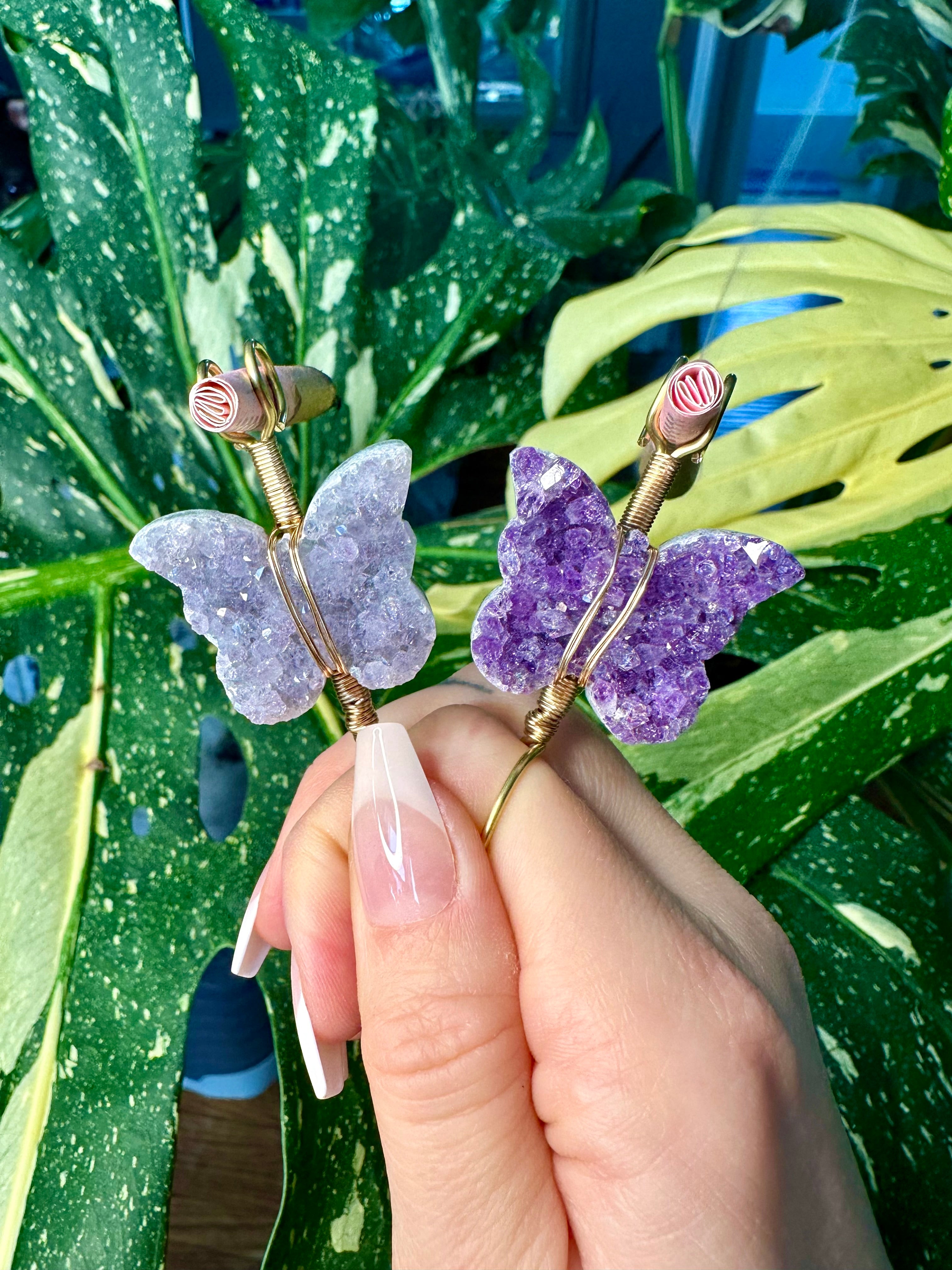 crystal butterfly smoke ring ♡ *handmade for you*