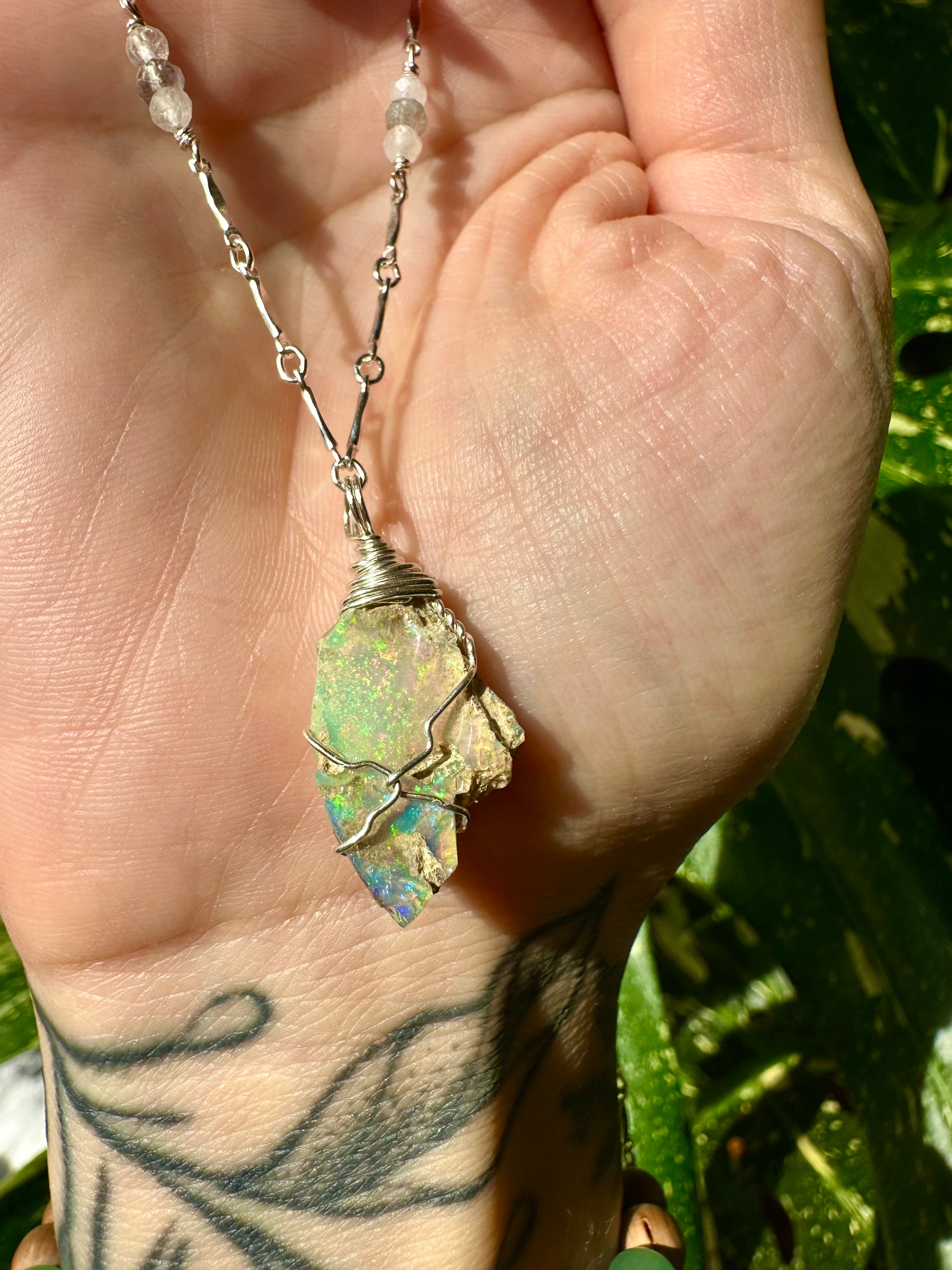 ♡one of one♡ raw opal necklace in sterling silver *