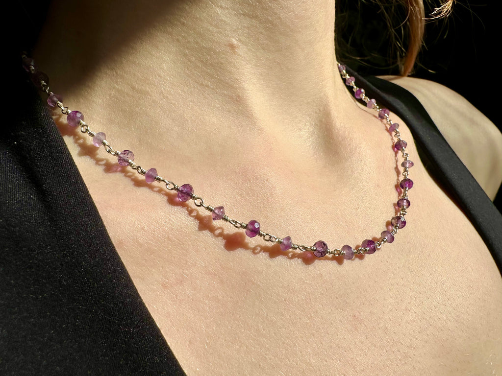 two tone amethyst necklace