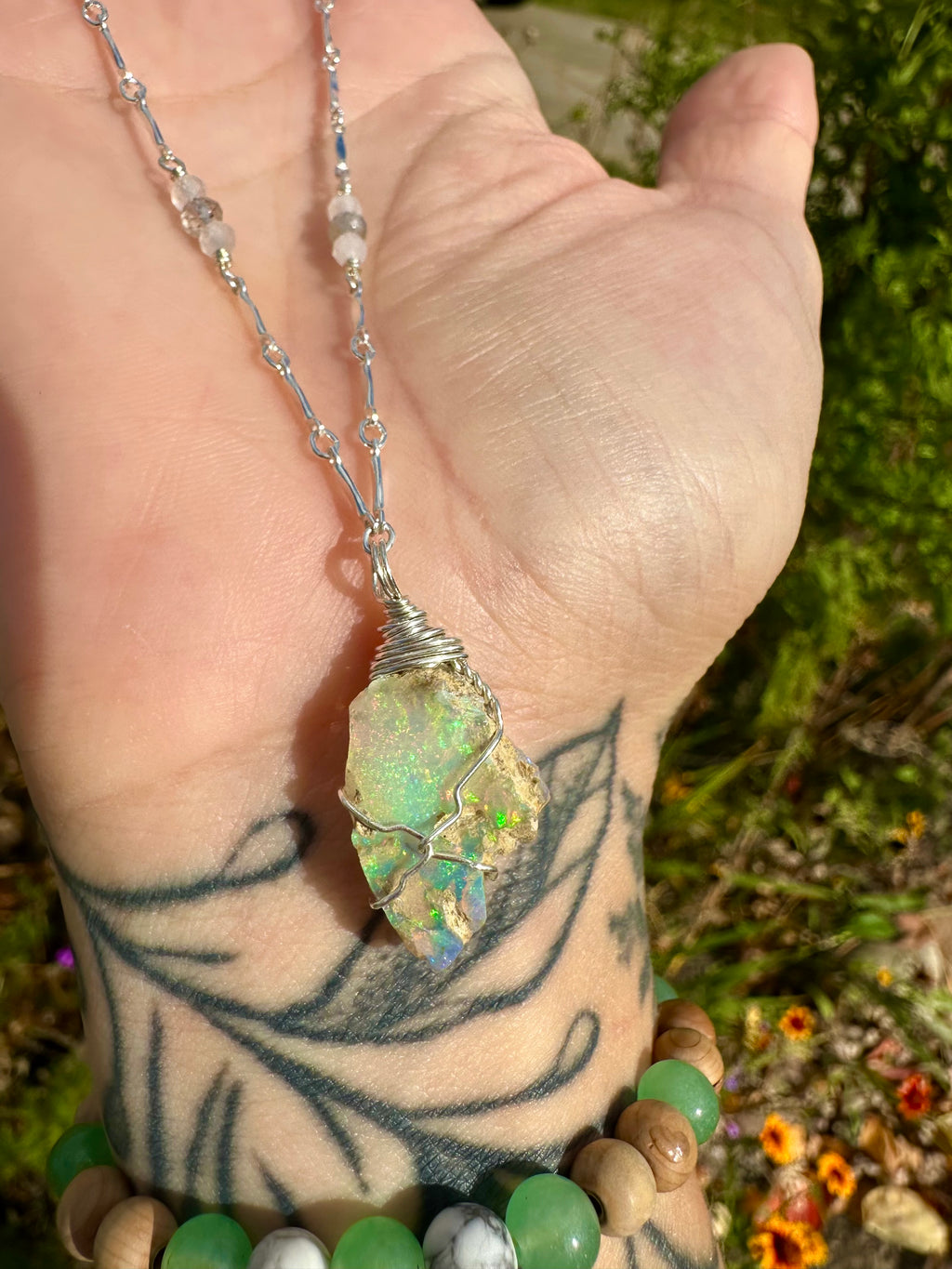 ♡one of one♡ raw opal necklace in sterling silver *