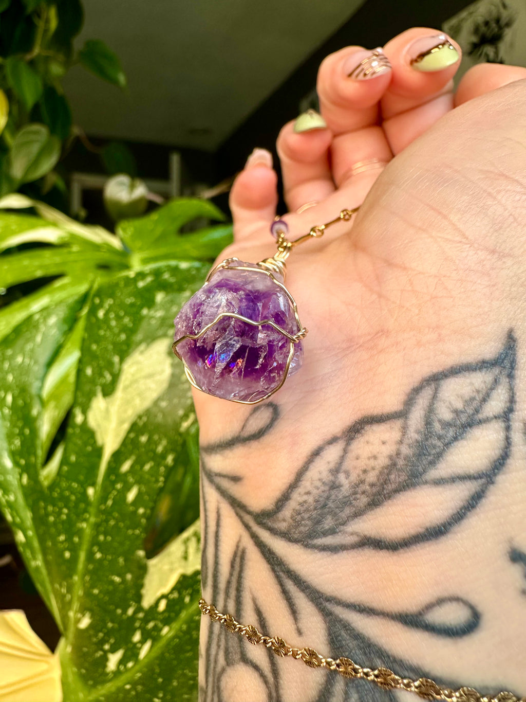 *one of one* raw amethyst necklace in 14k gold