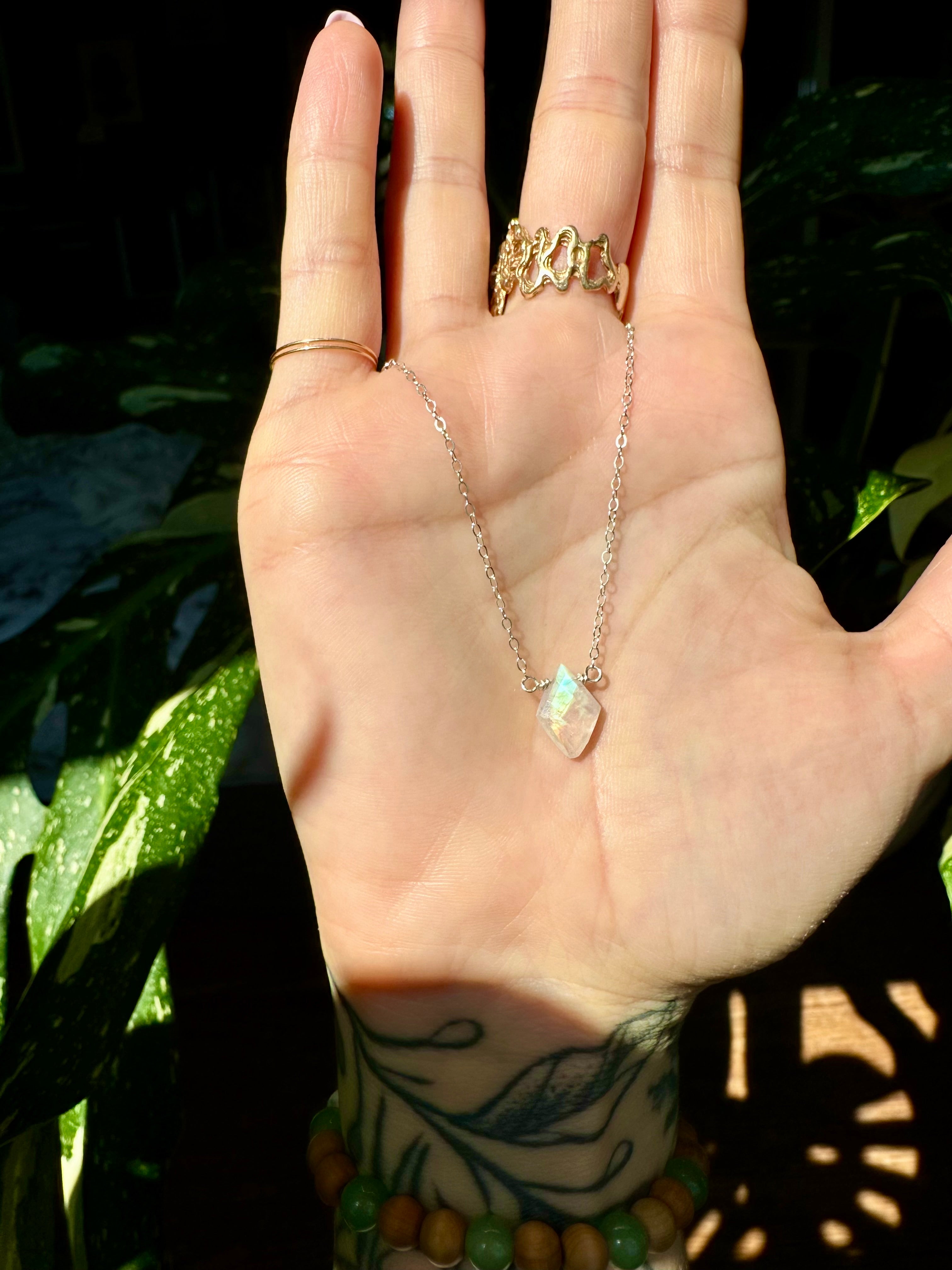 lil moonstone necklace ♡ made for you in sterling silver or gold