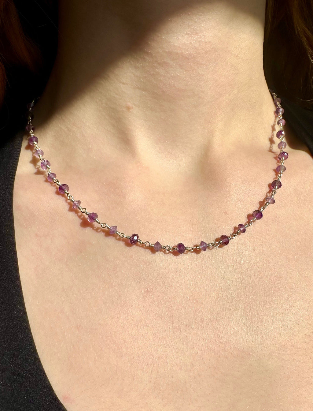 two tone amethyst necklace