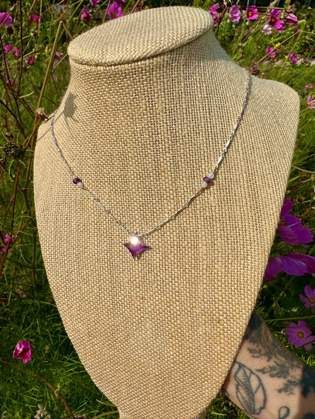 amethyst & moonstone sparkle necklace