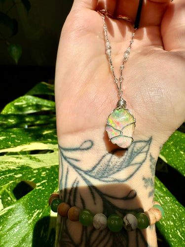 ♡one of one♡ raw opal necklace in sterling silver ***