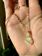 Load image into Gallery viewer, *one of one♡ iridescent raw opal necklace in 14k gold *