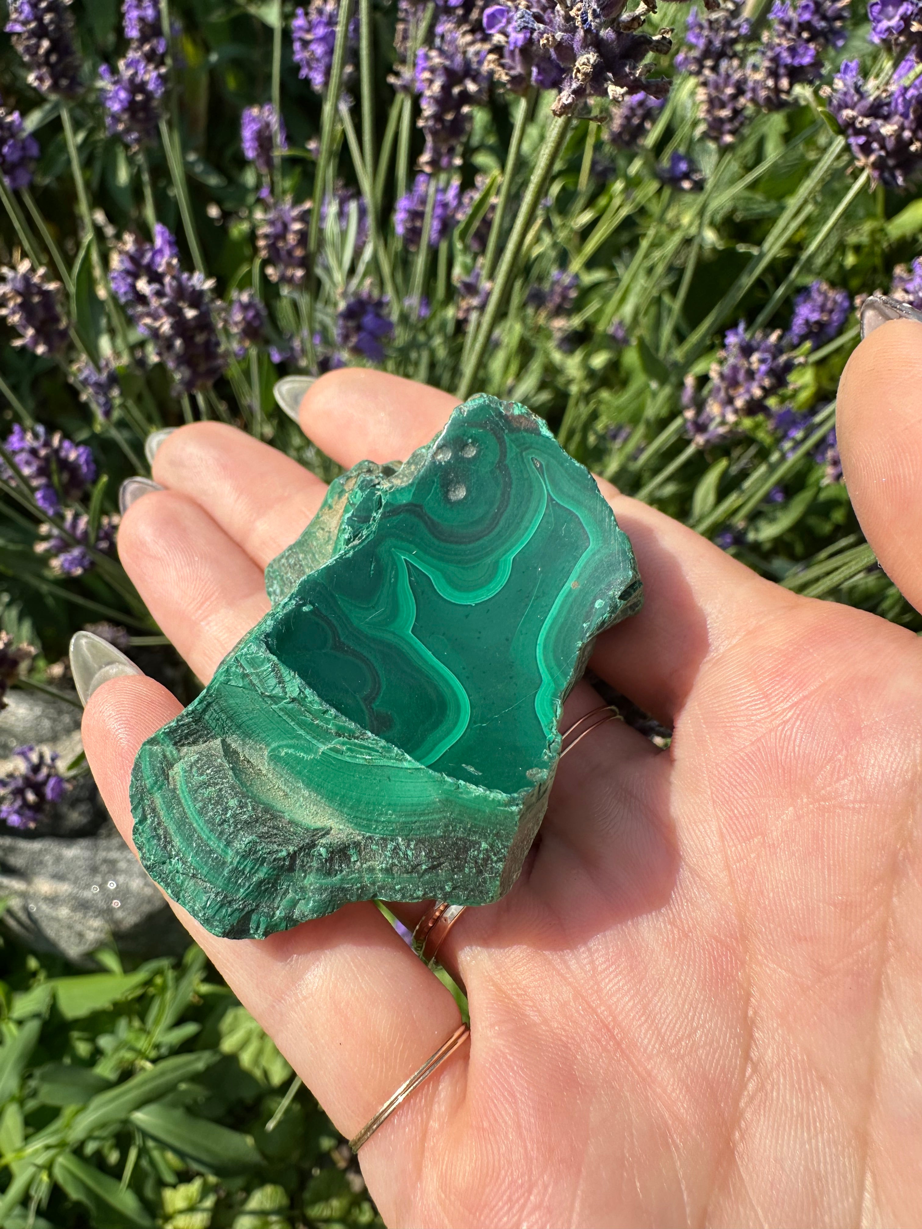 raw malachite crystal
