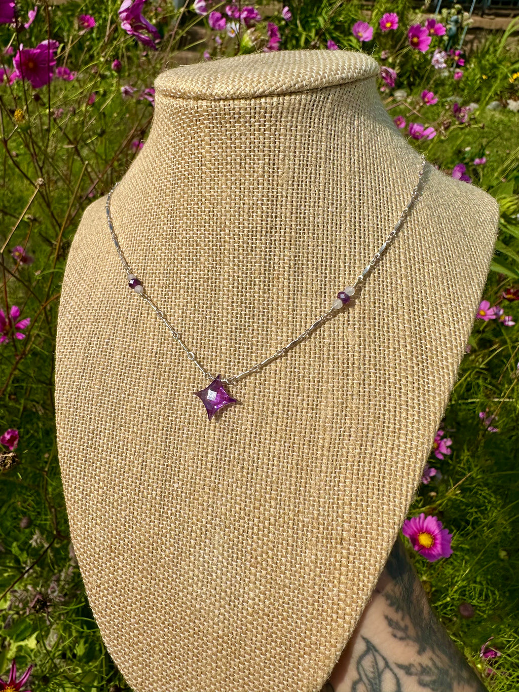 amethyst & moonstone sparkle necklace