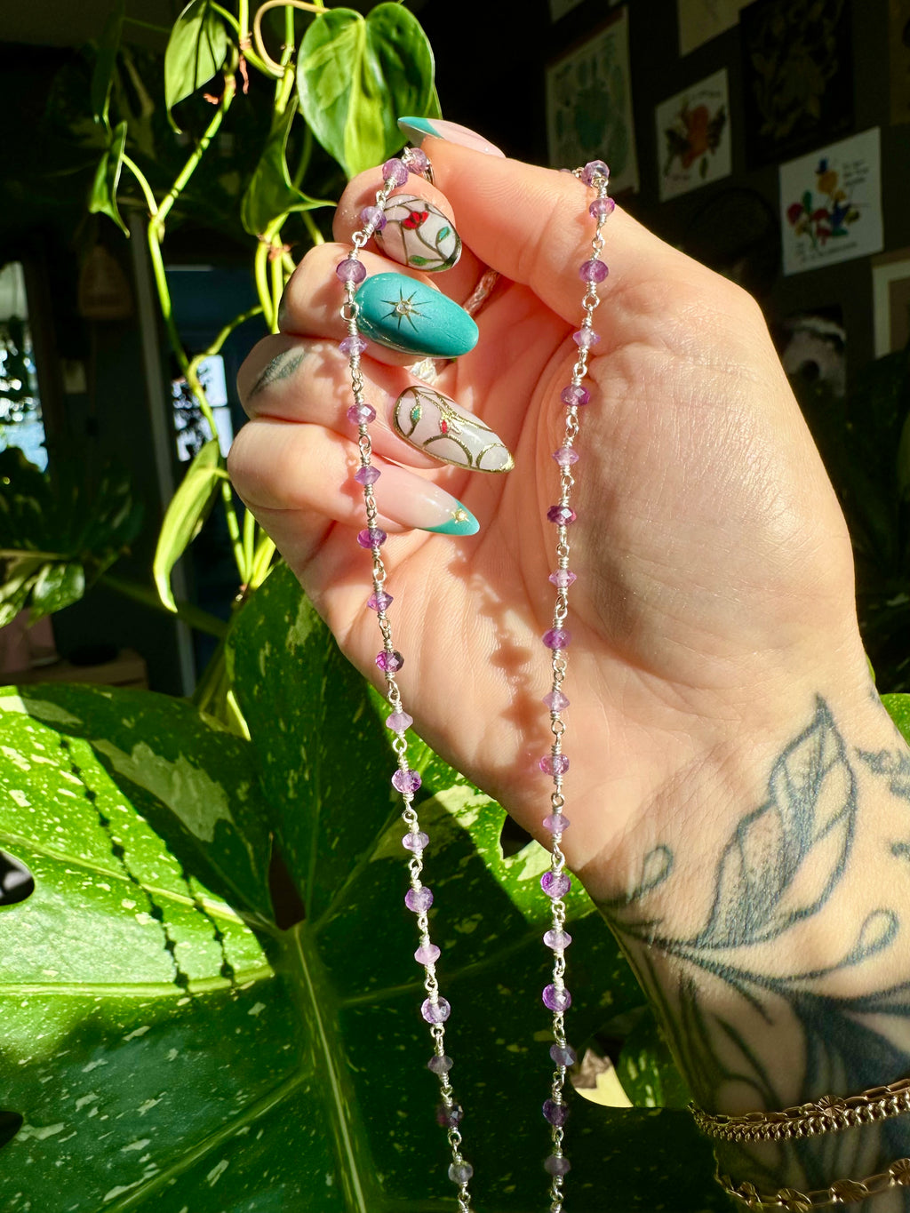 two tone amethyst necklace