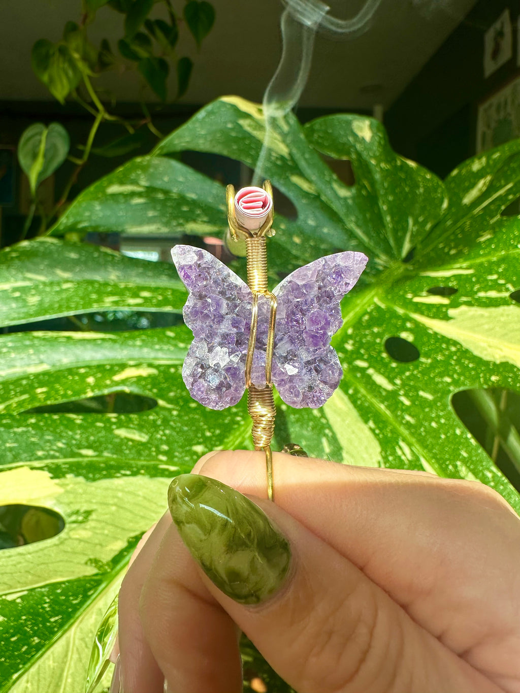 crystal butterfly smoke ring ♡ *handmade for you*