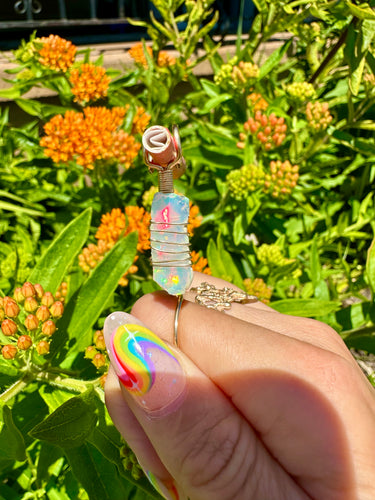 ♡one of one♡ 14k gold raw opal smoke ring 🌈