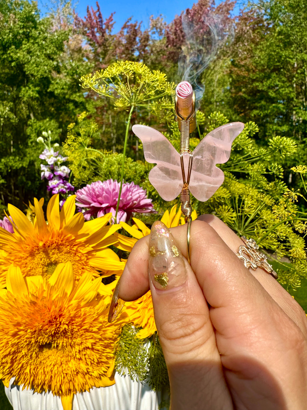 crystal butterfly smoke ring ♡ *handmade for you*