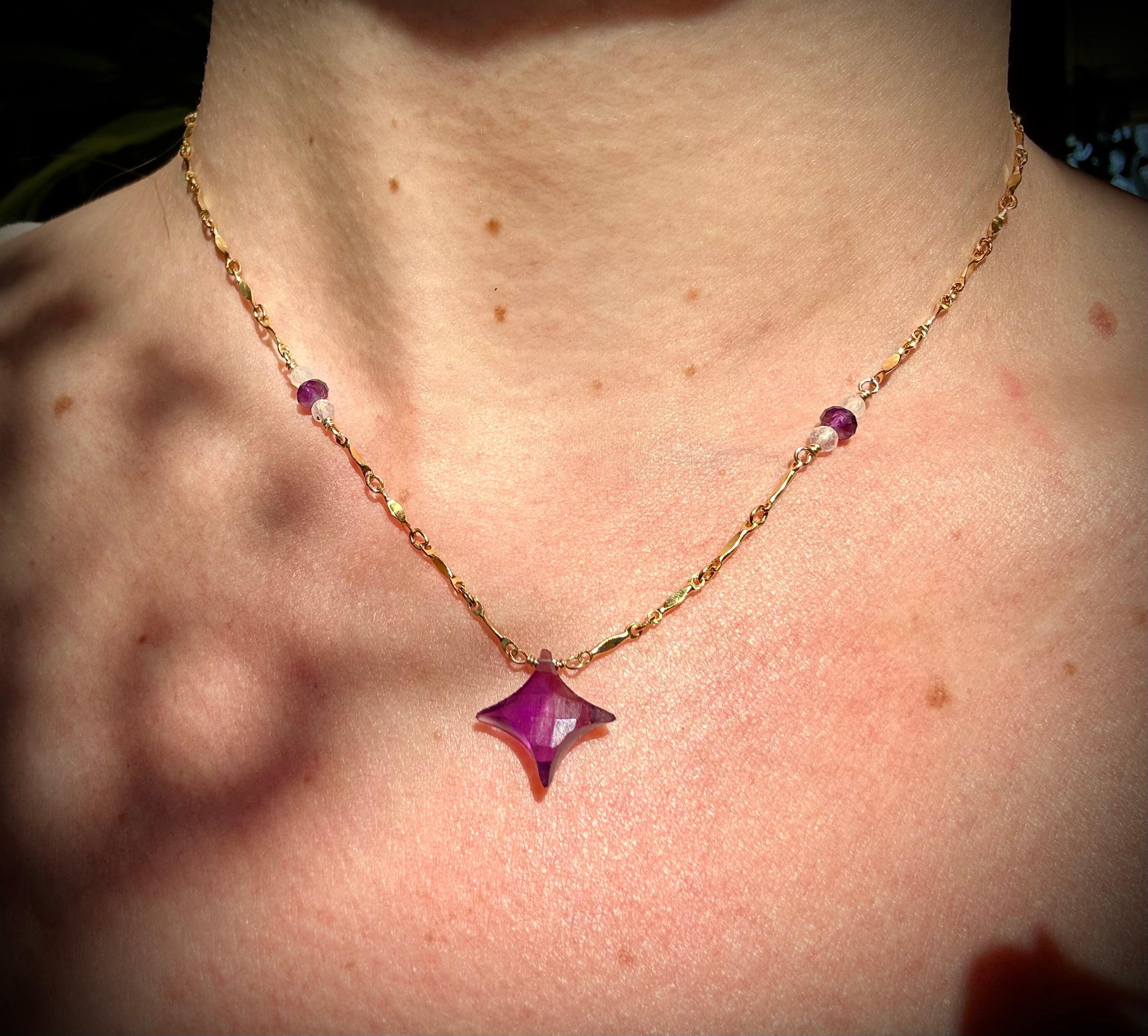 amethyst & moonstone sparkle necklace