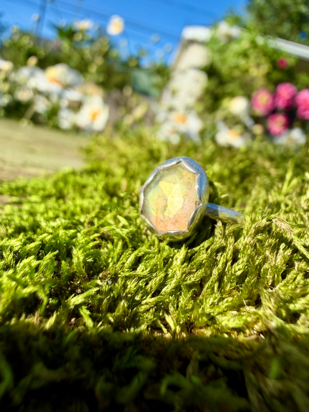 labradorite ring in sterling silver size 5