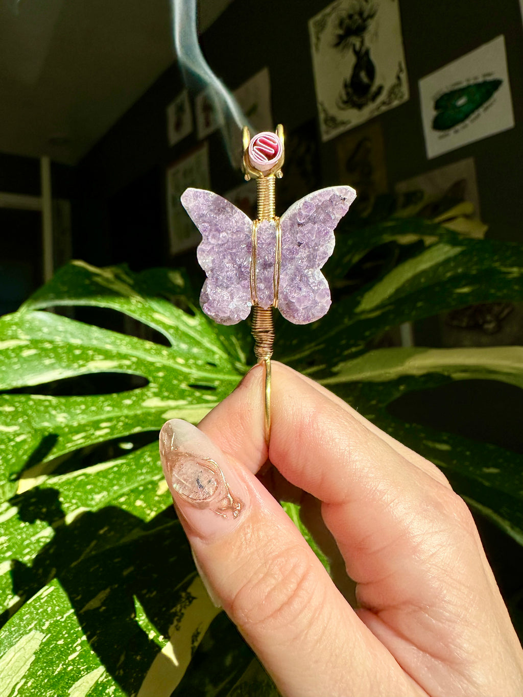 crystal butterfly smoke ring ♡ *handmade for you*
