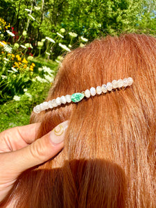 moonstone agate leaf comb hair accessory ♡