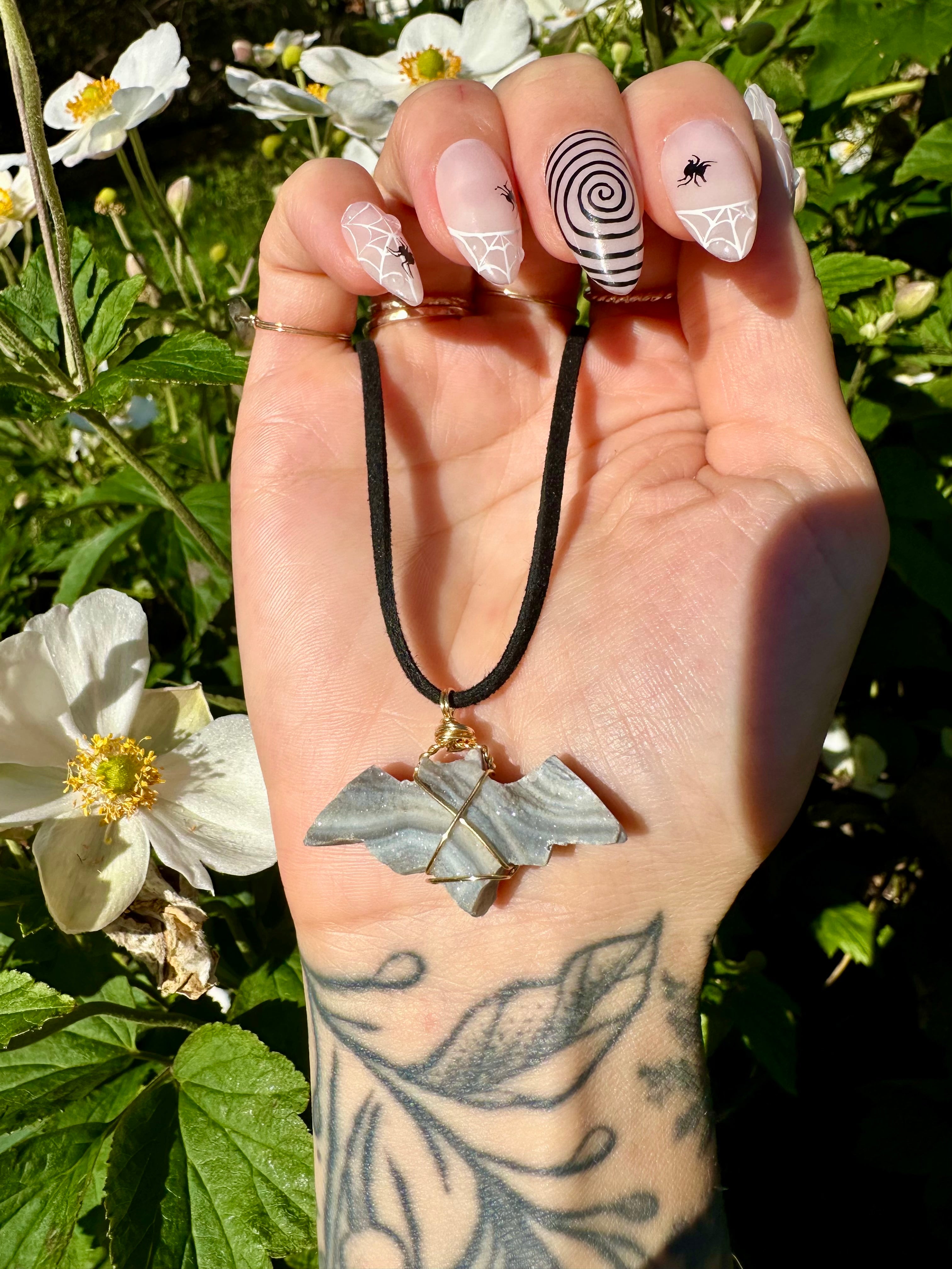 chalcedony bat mirror / window accessory