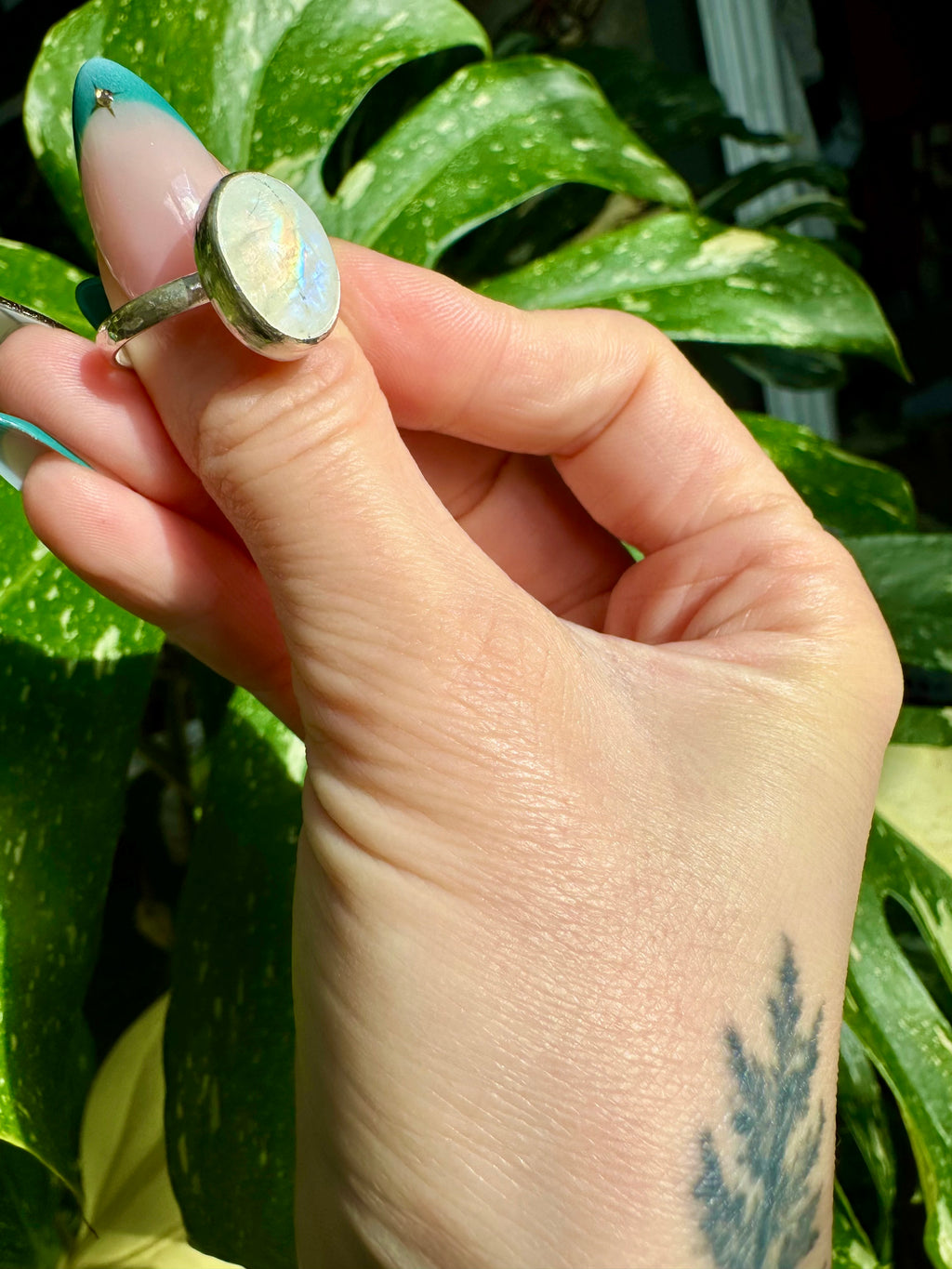 moonstone sterling silver ring size 7.5