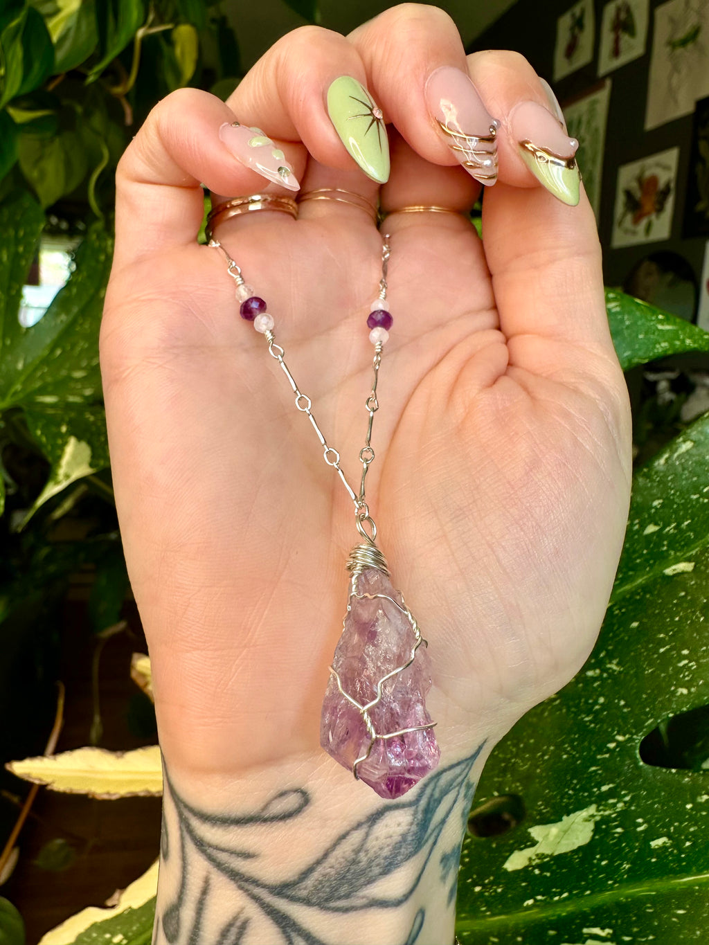 *one of one* raw amethyst necklace in sterling silver