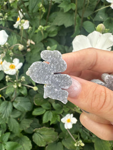 set of 3 quartz druzy snake crystals